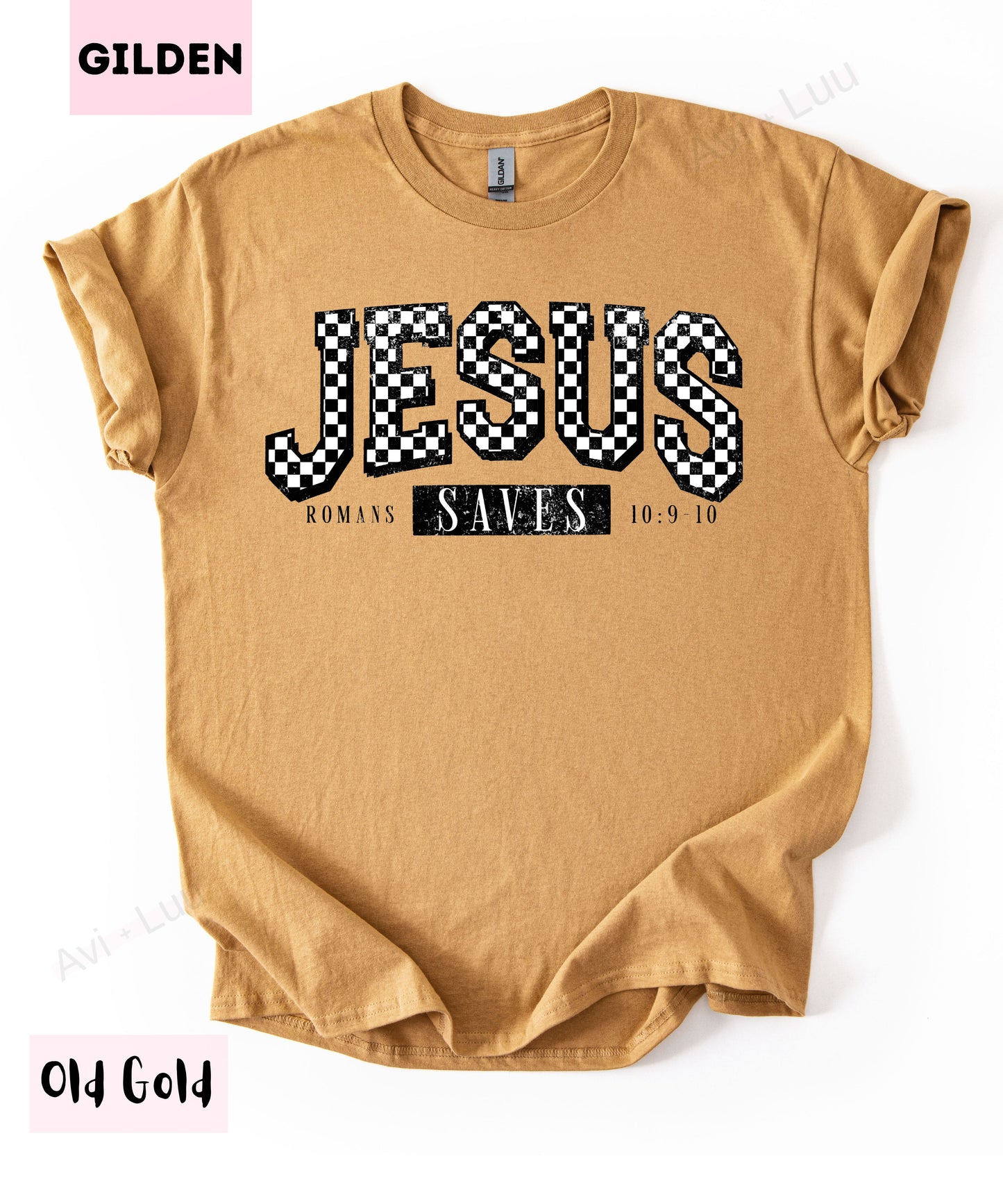 Jesus Saves Checkered | Gilden Unisex T-Shirt