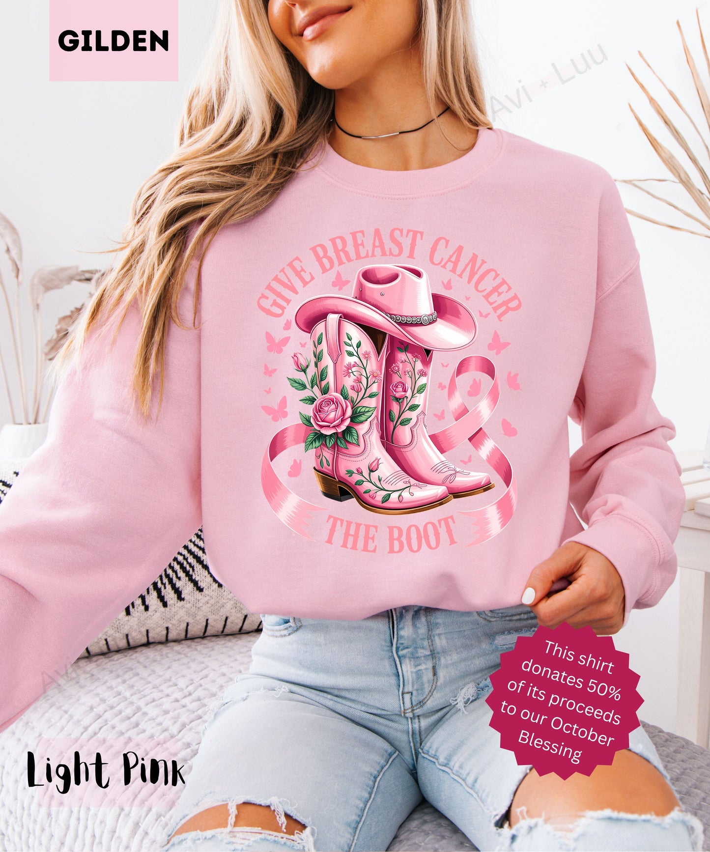 Pink Boot | Gilden Unisex Sweatshirt