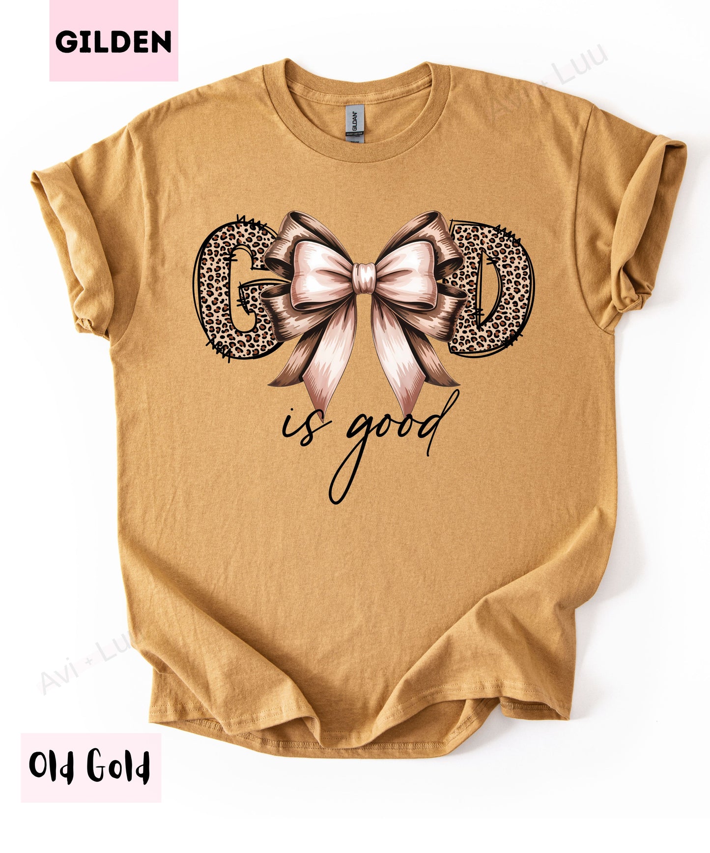 Cheetah God Is Good Bow | Gilden Unisex T-Shirt