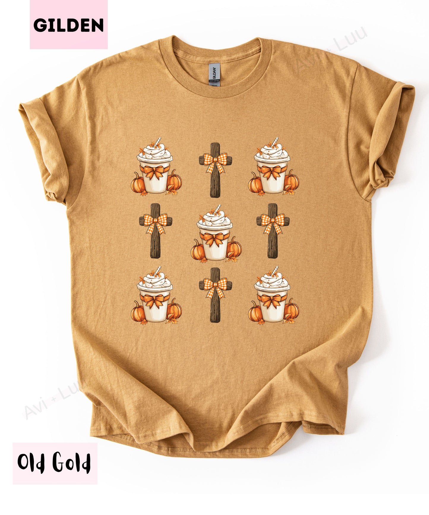 Cross and Pumpkin Spice | Gilden Unisex T-Shirt