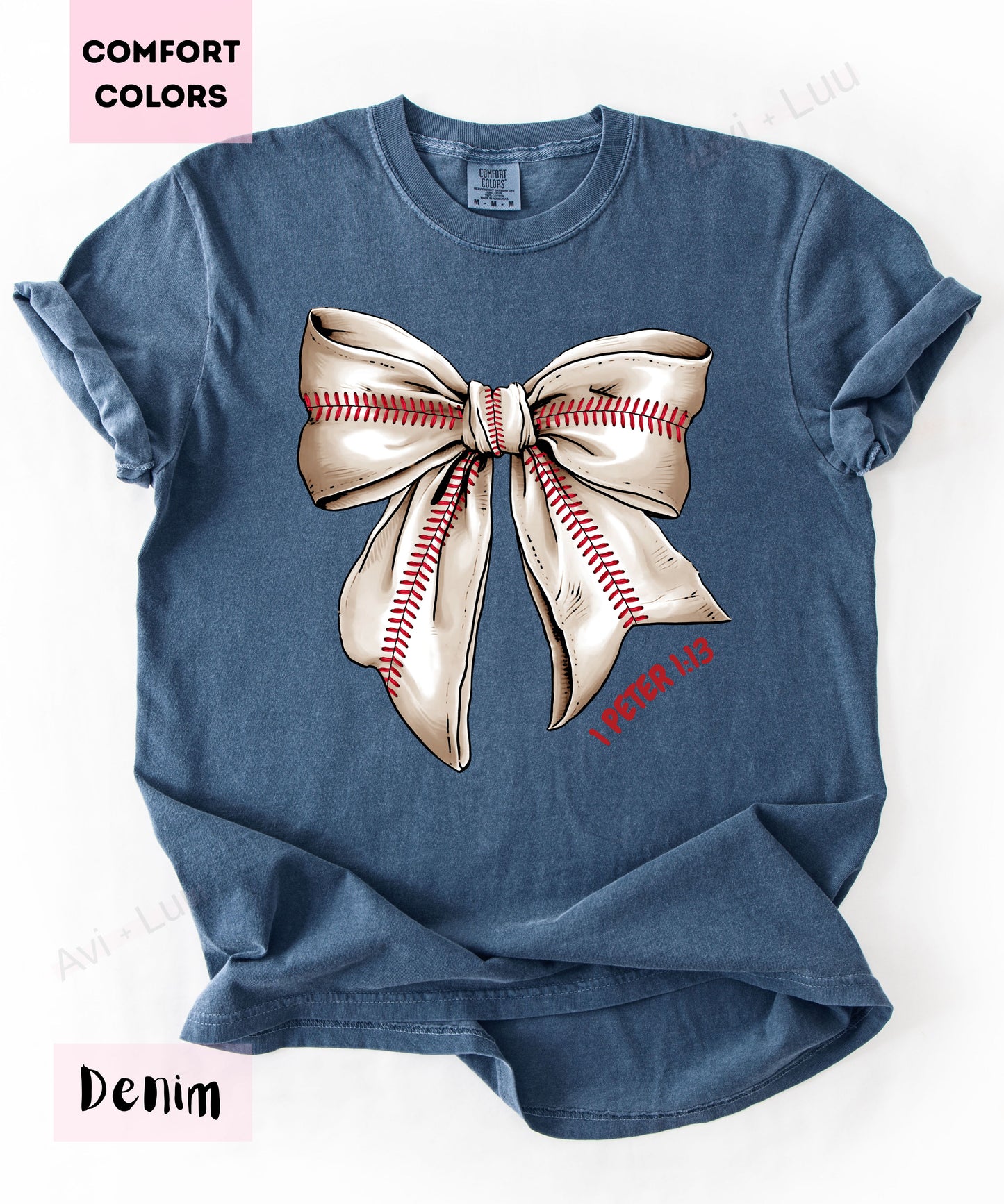Baseball Bow | Comfort Colors Unisex T-Shirt