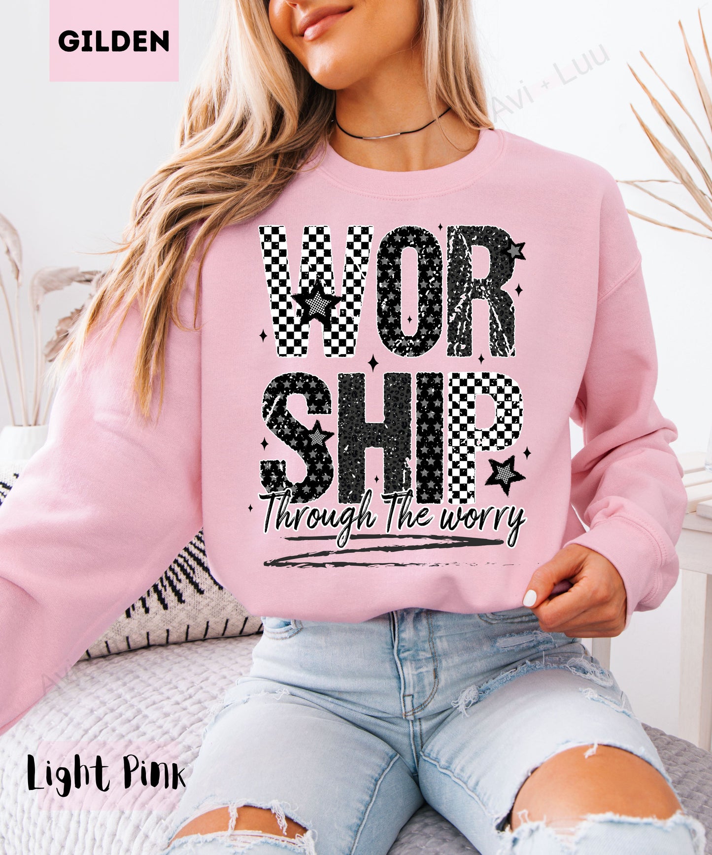 Worship Checkered | Gilden Unisex Sweatshirt