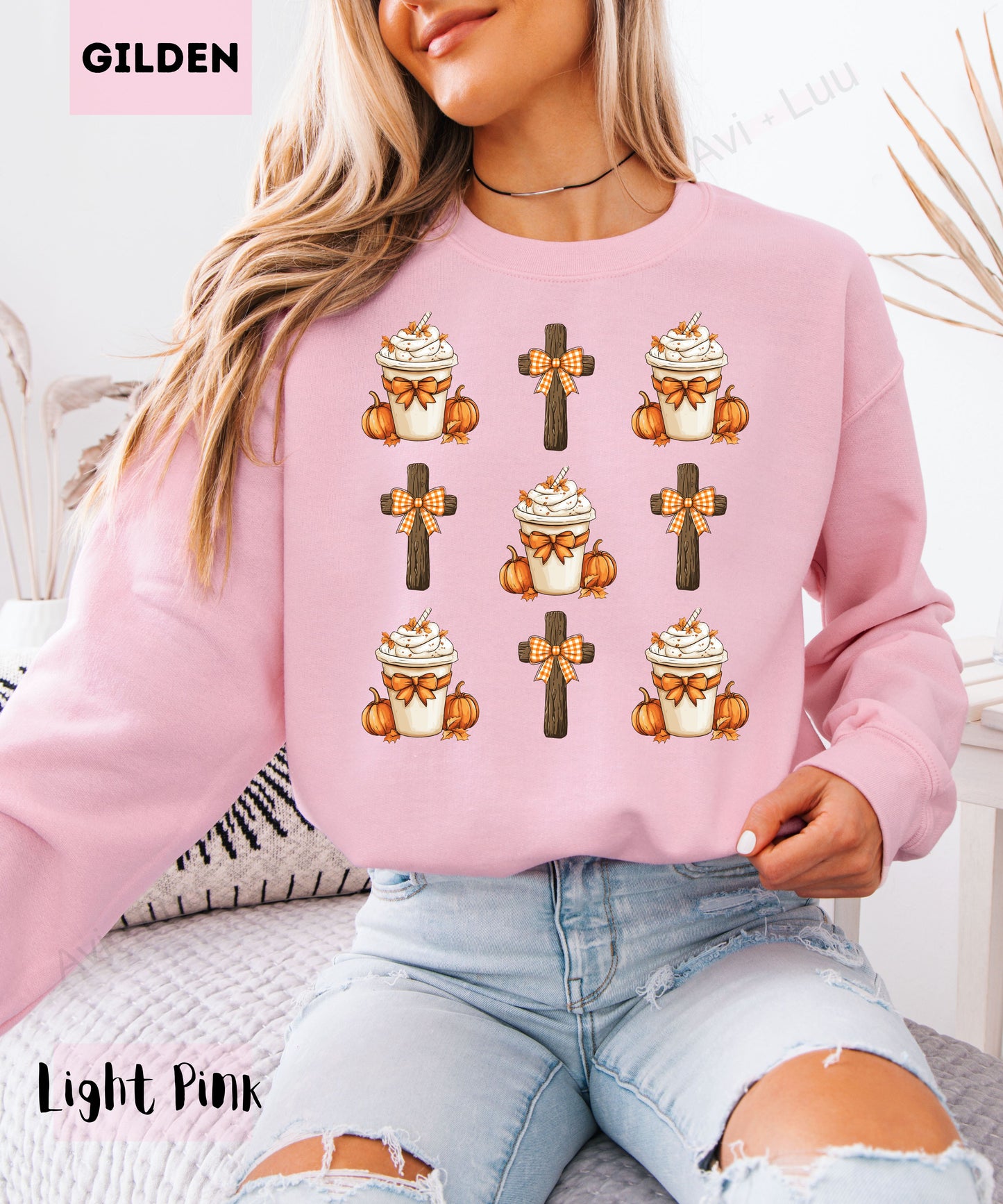 Pumpkin Spice Cross | Gilden Unisex Sweatshirt