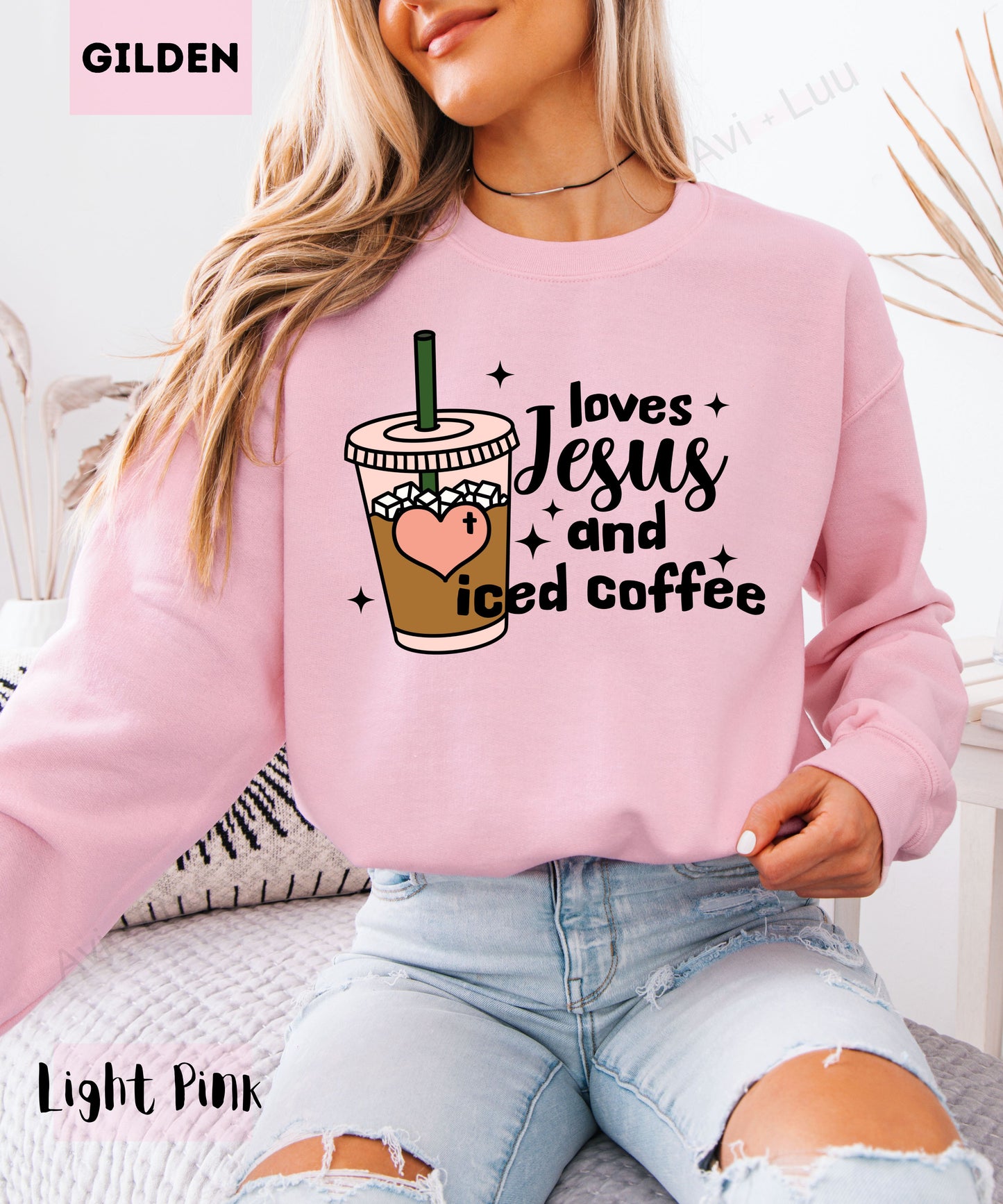 Love Jesus And Iced Coffee | Gilden Unisex Sweatshirt