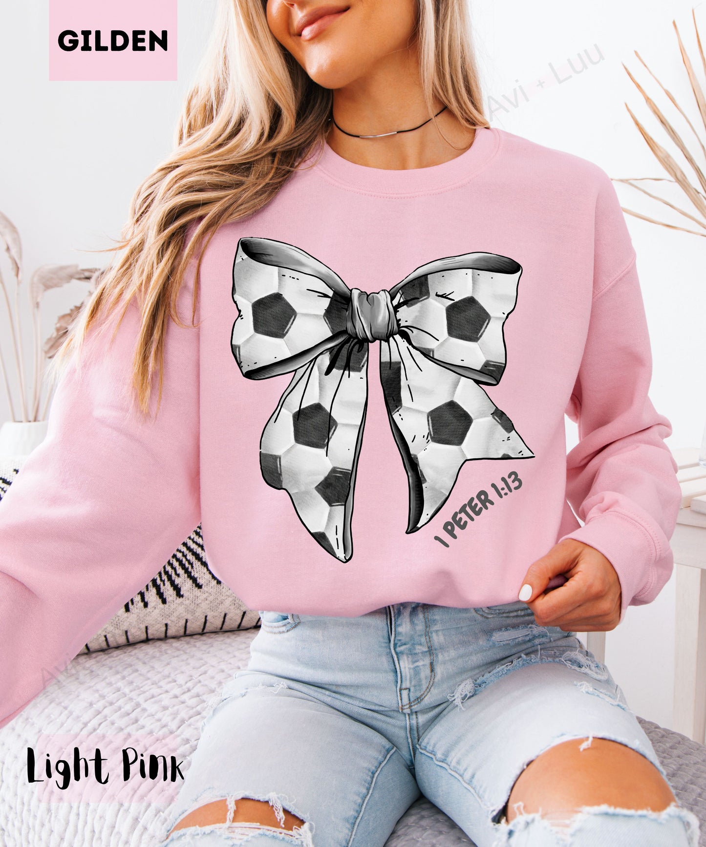 Soccer Bow | Gilden Unisex Sweatshirt