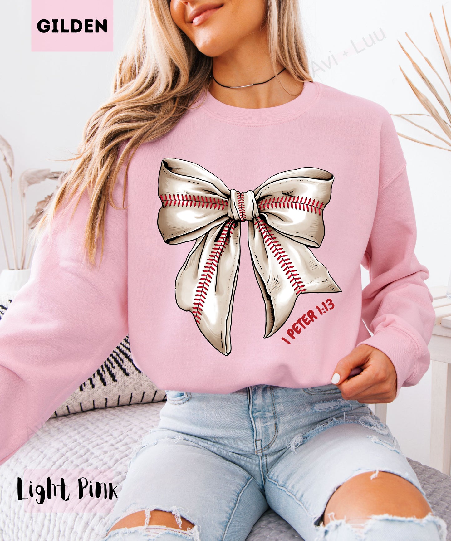 Baseball Bow | Gilden Unisex Sweatshirt