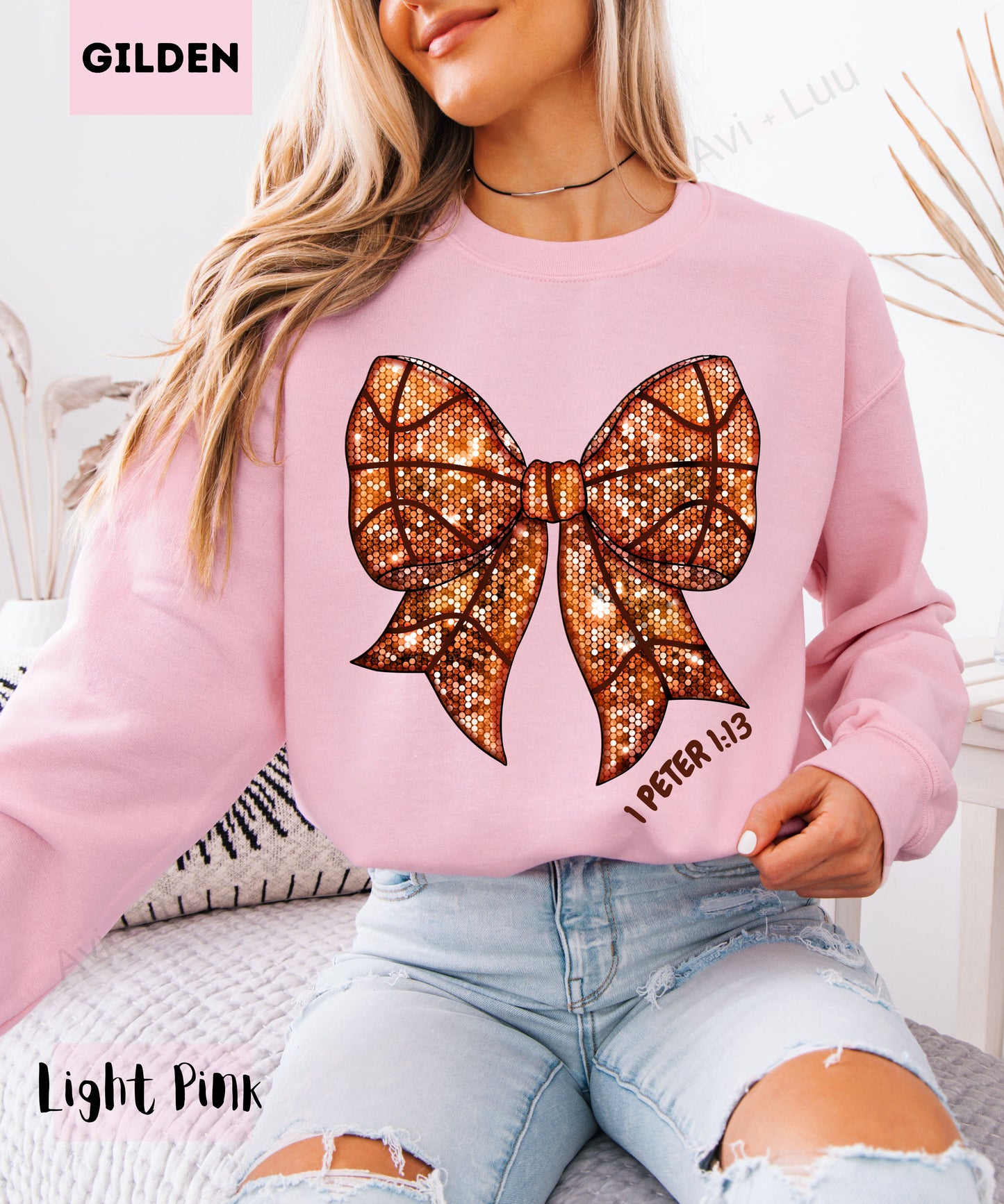 Basketball Bow | Gilden Unisex Sweatshirt