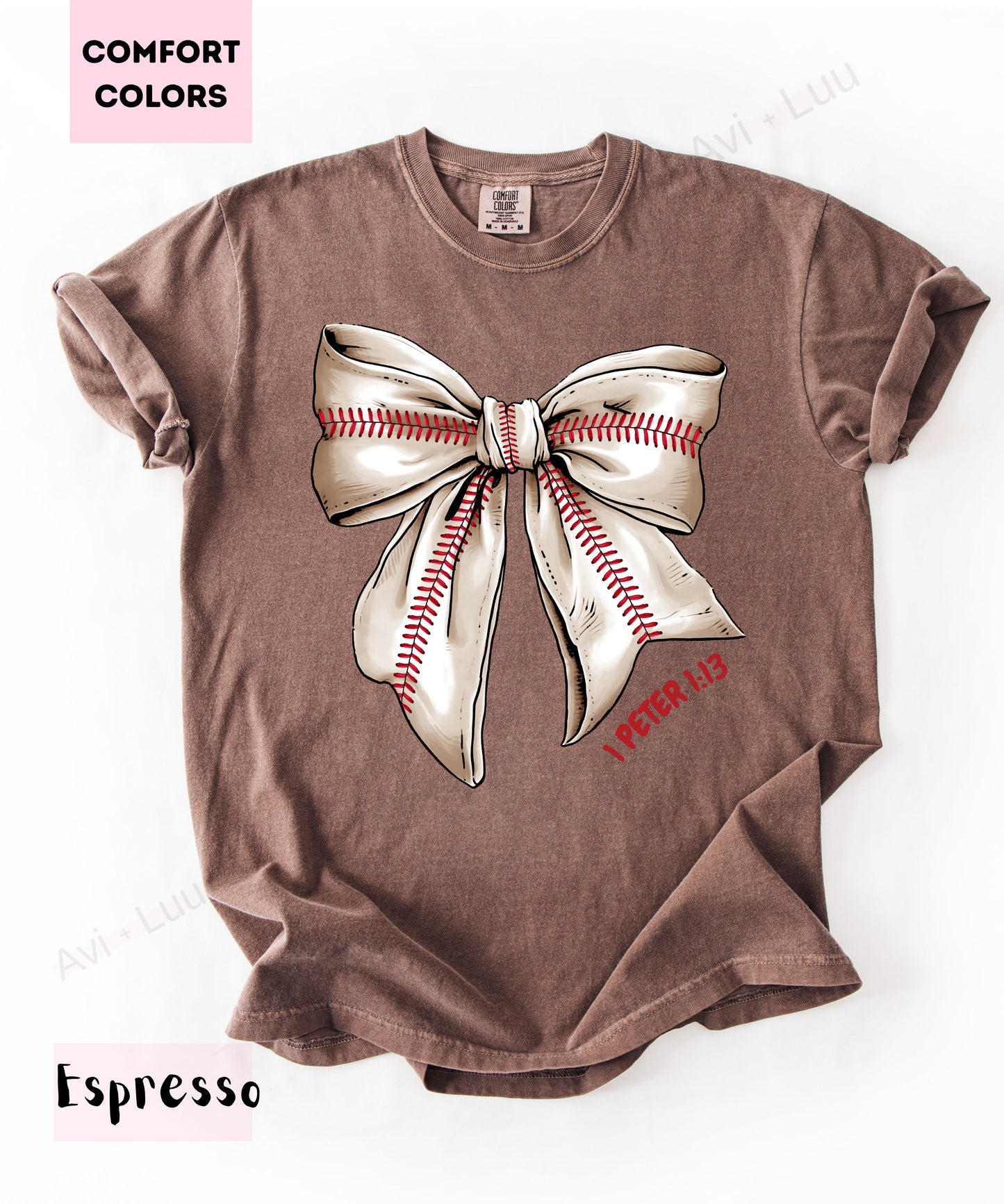 Baseball Bow | Comfort Colors Unisex T-Shirt