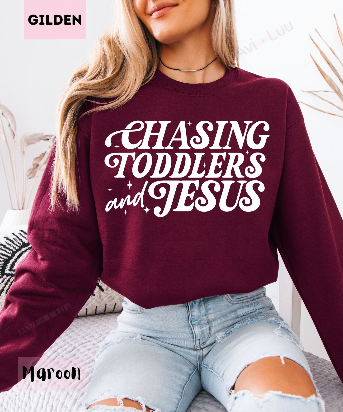 Chasing Toddlers And Jesus | Gilden Unisex Sweatshirt