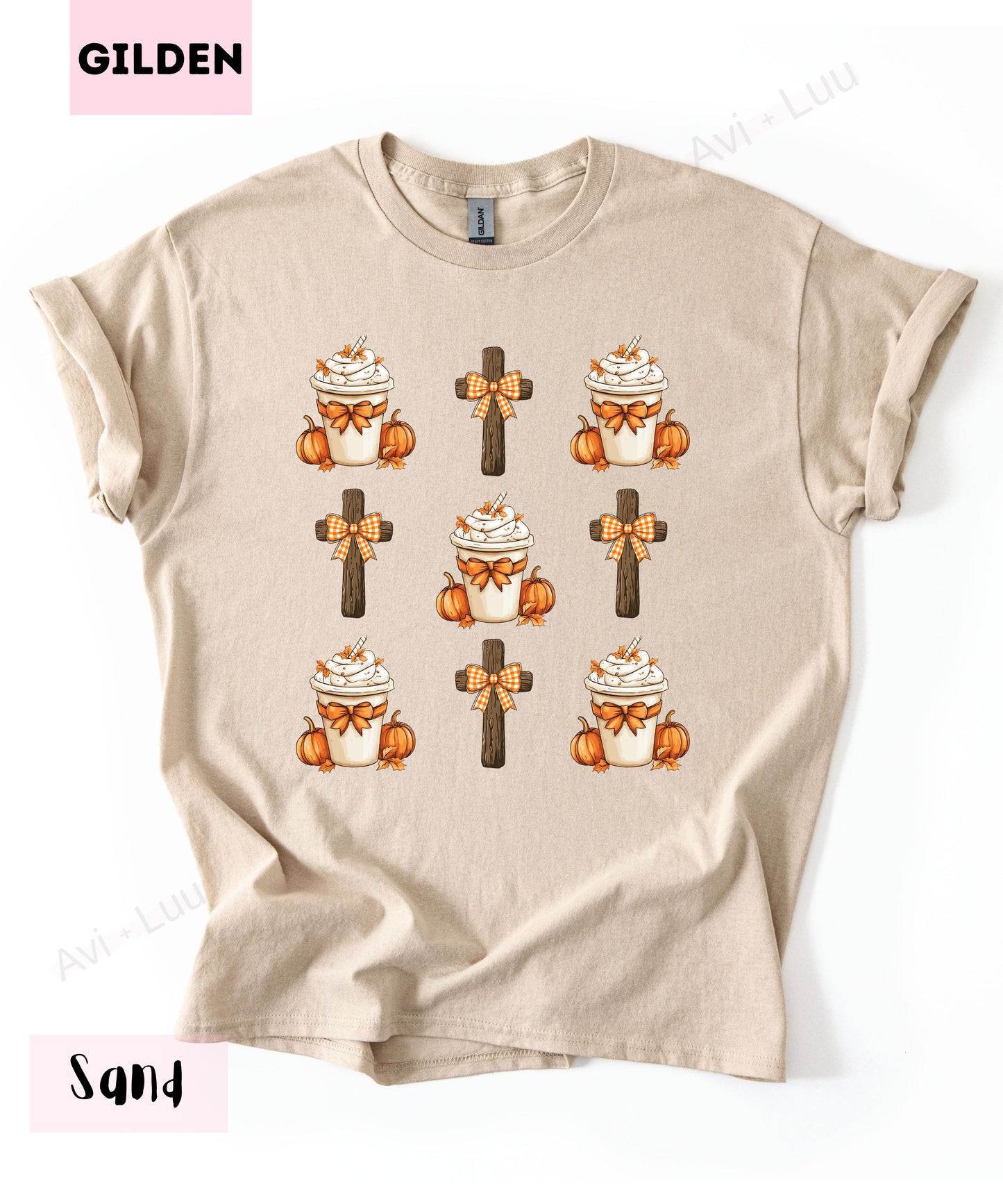 Cross and Pumpkin Spice | Gilden Unisex T-Shirt