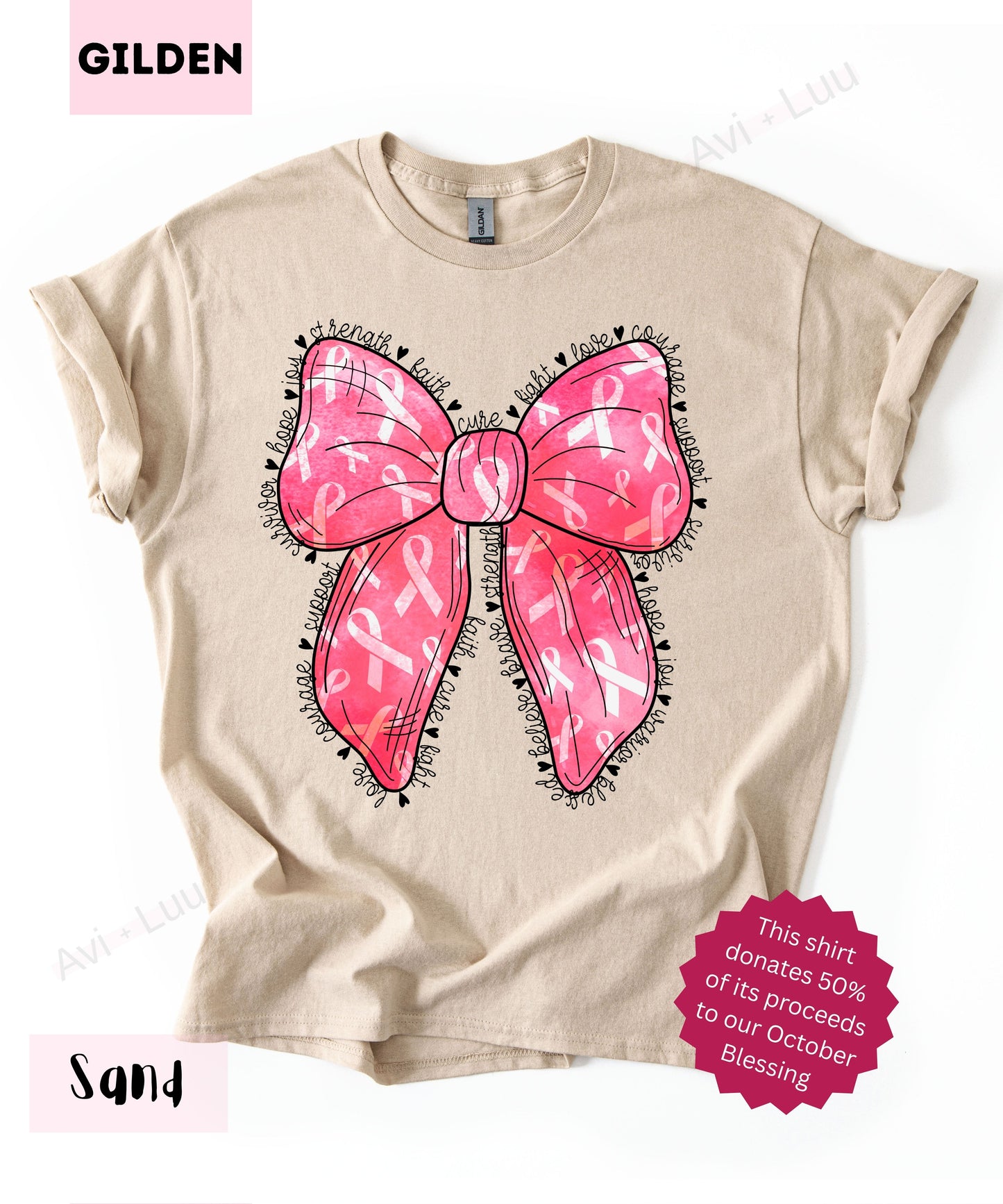 Pink Bow | Gilden Unisex T-Shirt