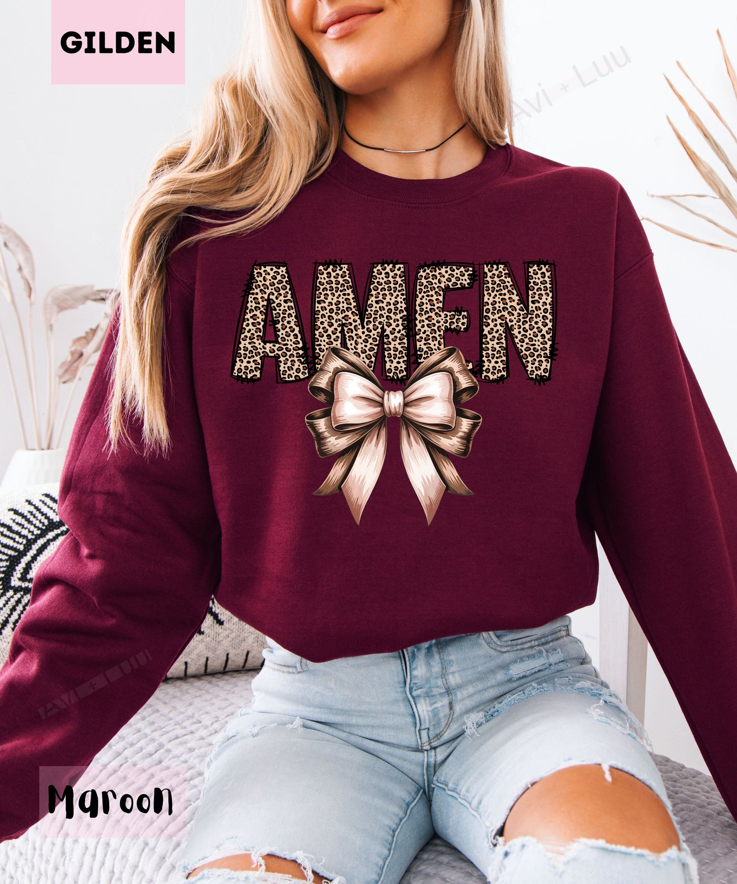 Cheetah Amen | Gilden Unisex Sweatshirt