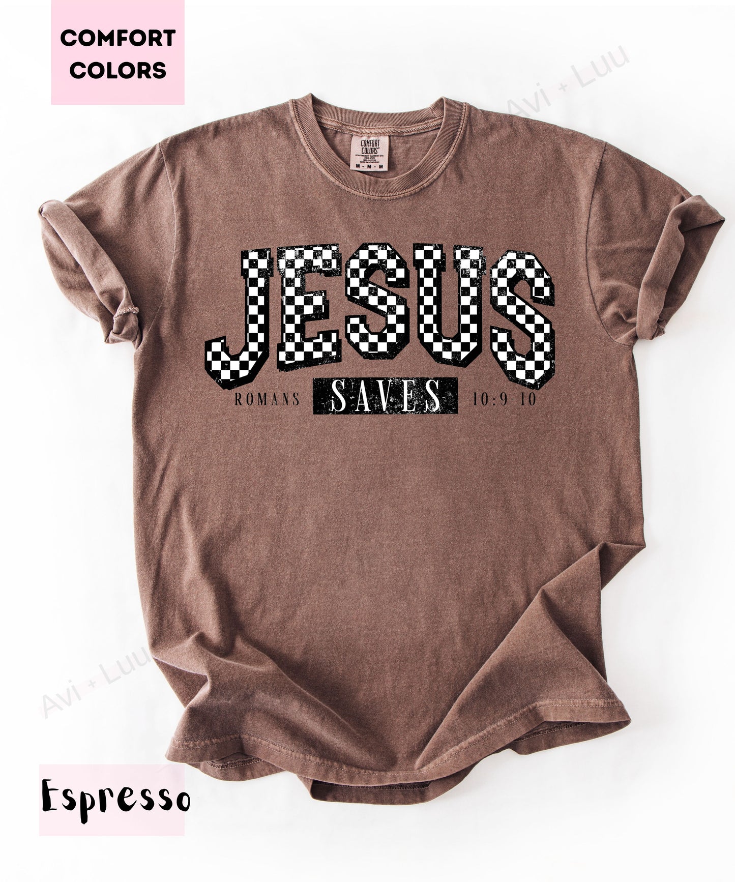 Jesus Checkered Saves | Comfort Colors Unisex T-Shirt