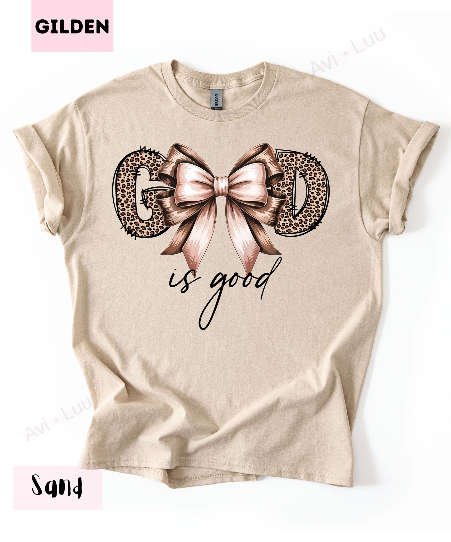 Cheetah God Is Good Bow | Gilden Unisex T-Shirt