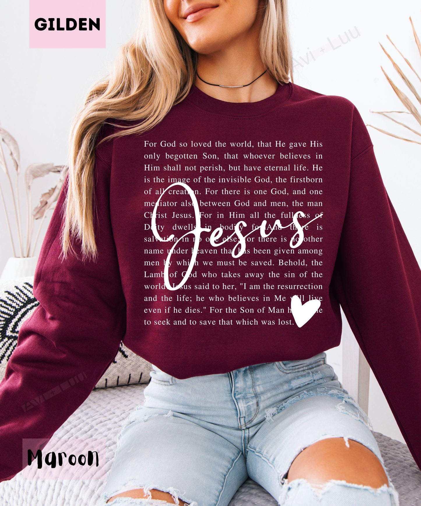 Jesus Scripture | Gilden Unisex Sweatshirt