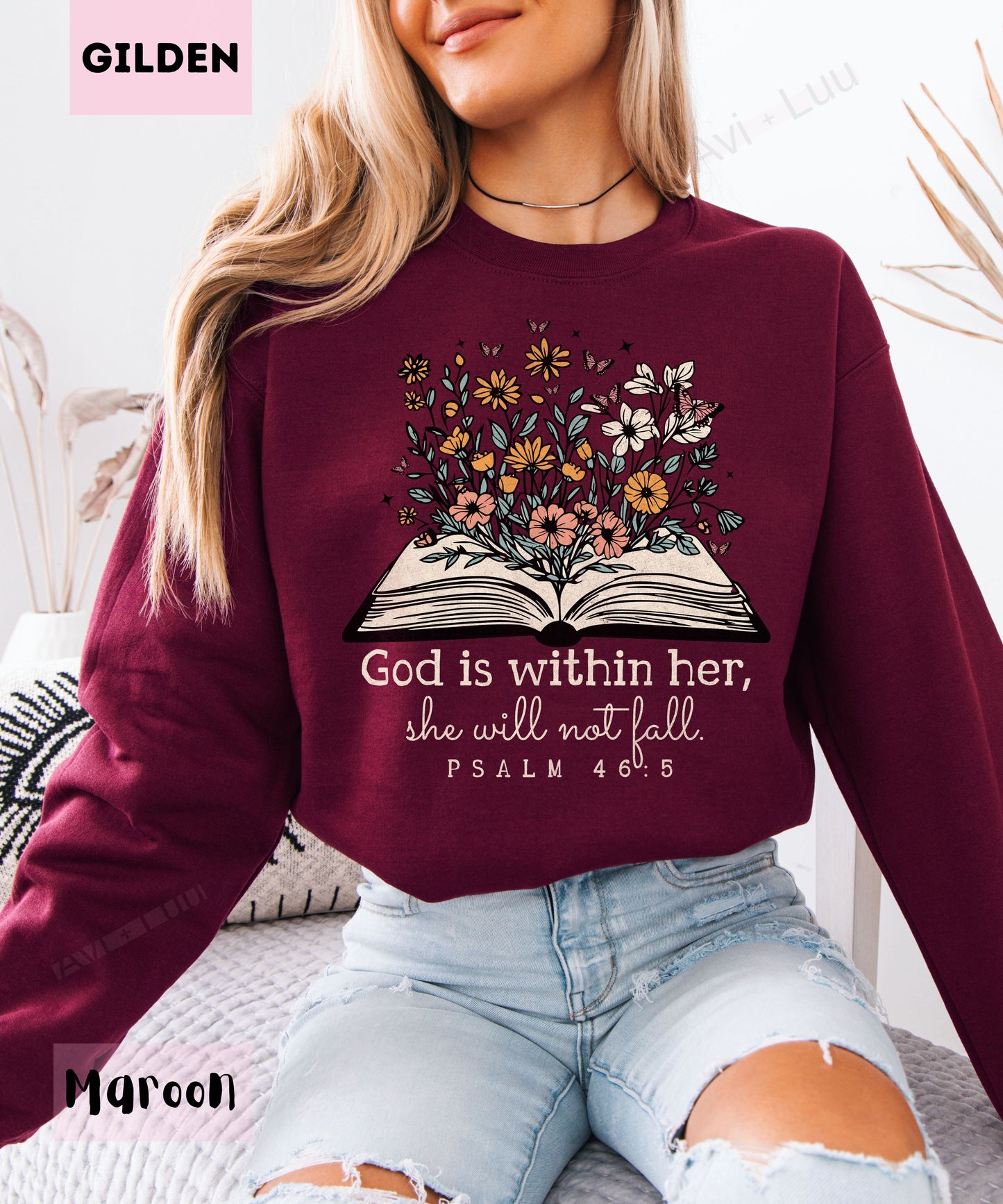 God Is Within Her | Gilden Unisex Sweatshirt