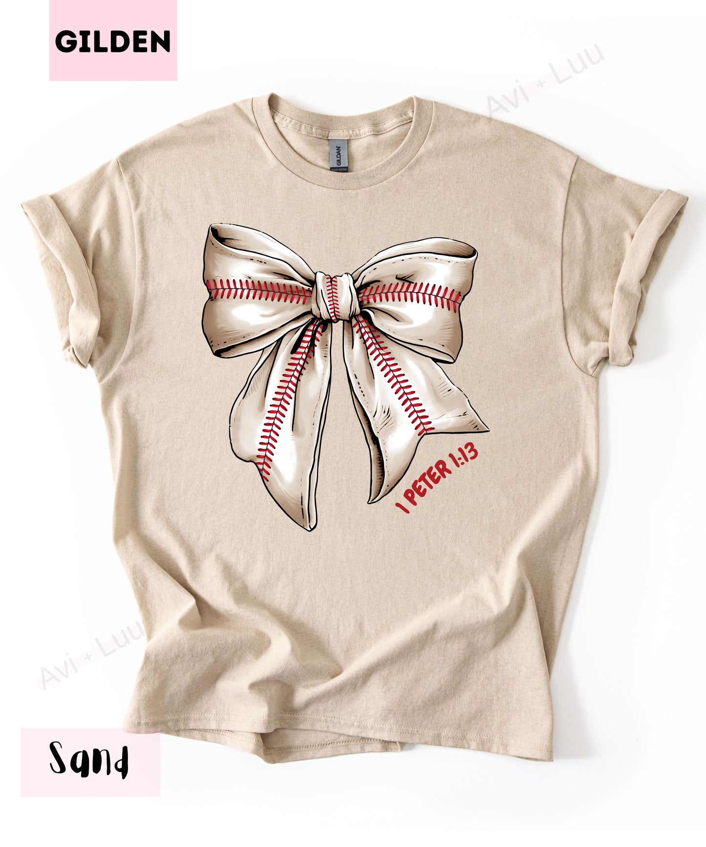 Baseball Bow | Gilden Unisex T-Shirt
