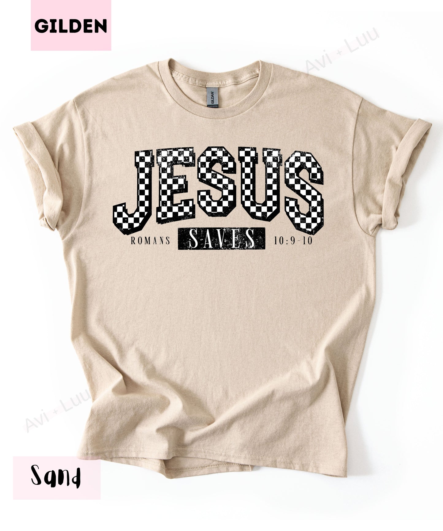 Jesus Saves Checkered | Gilden Unisex T-Shirt