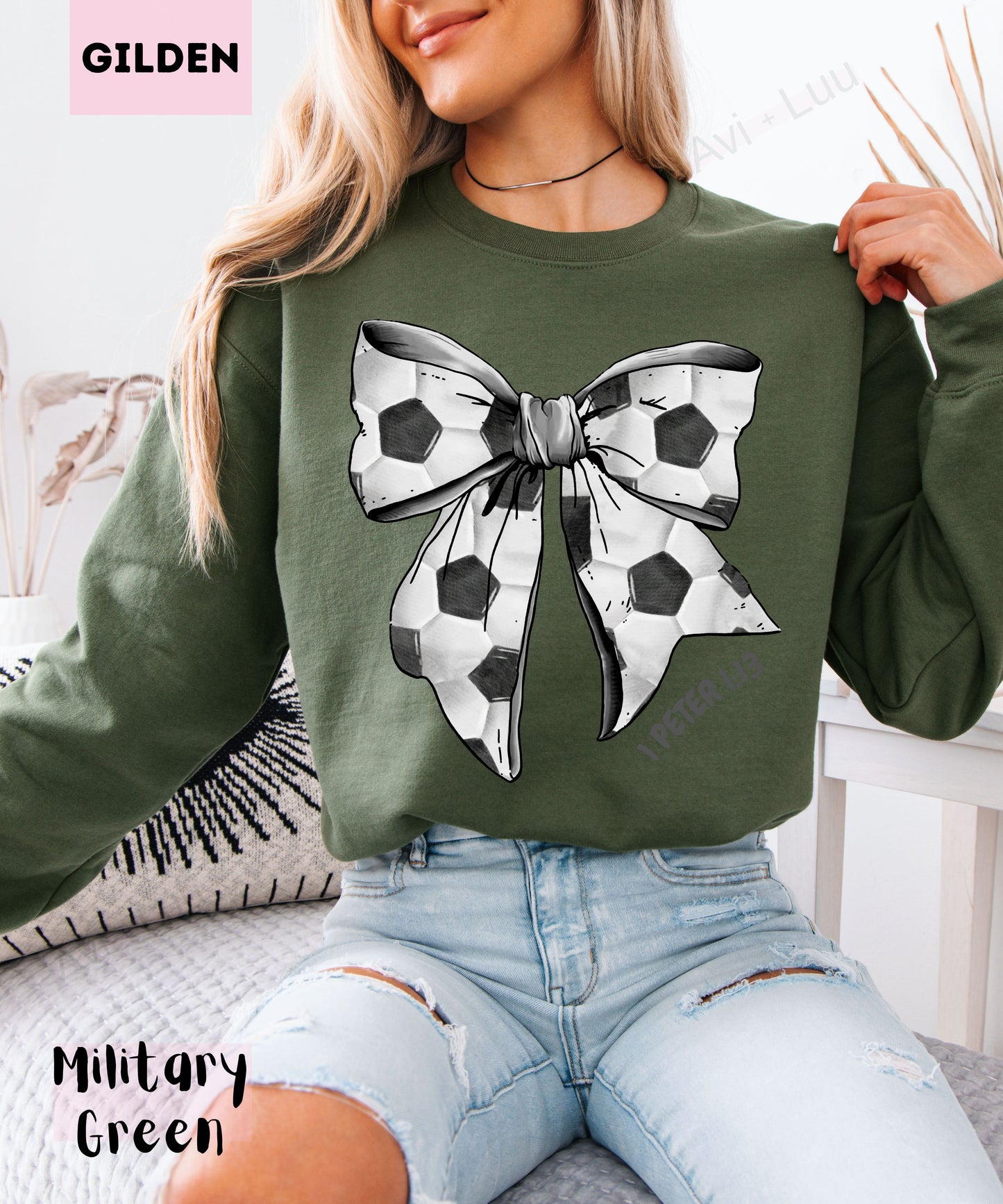 Soccer Bow | Gilden Unisex Sweatshirt