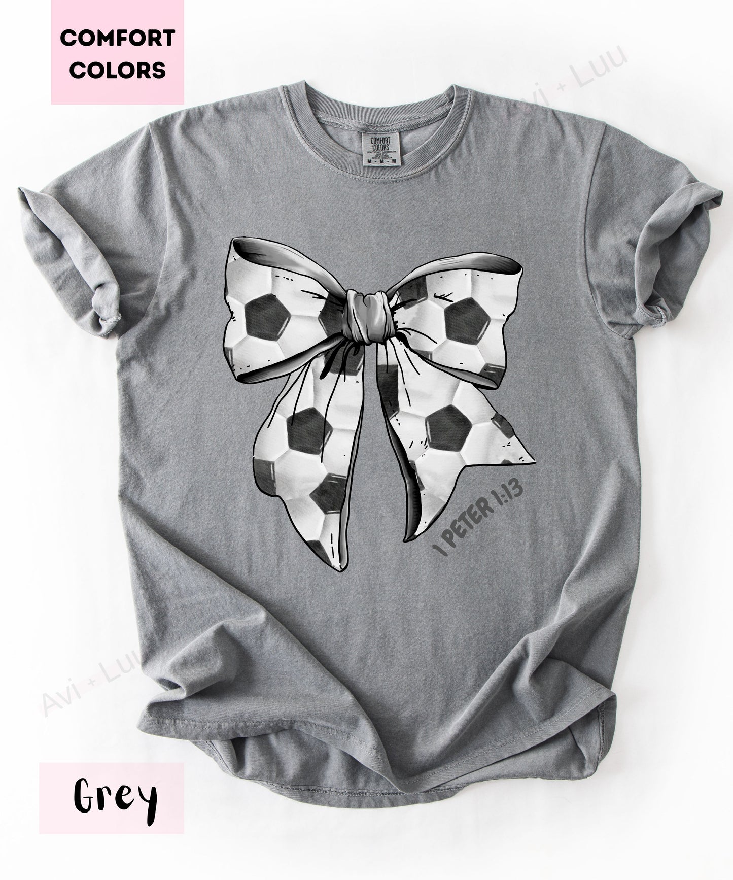 Soccer Bow | Comfort Colors Unisex T-Shirt