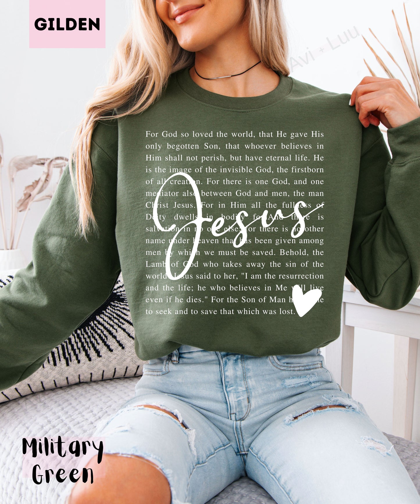 Jesus Scripture | Gilden Unisex Sweatshirt