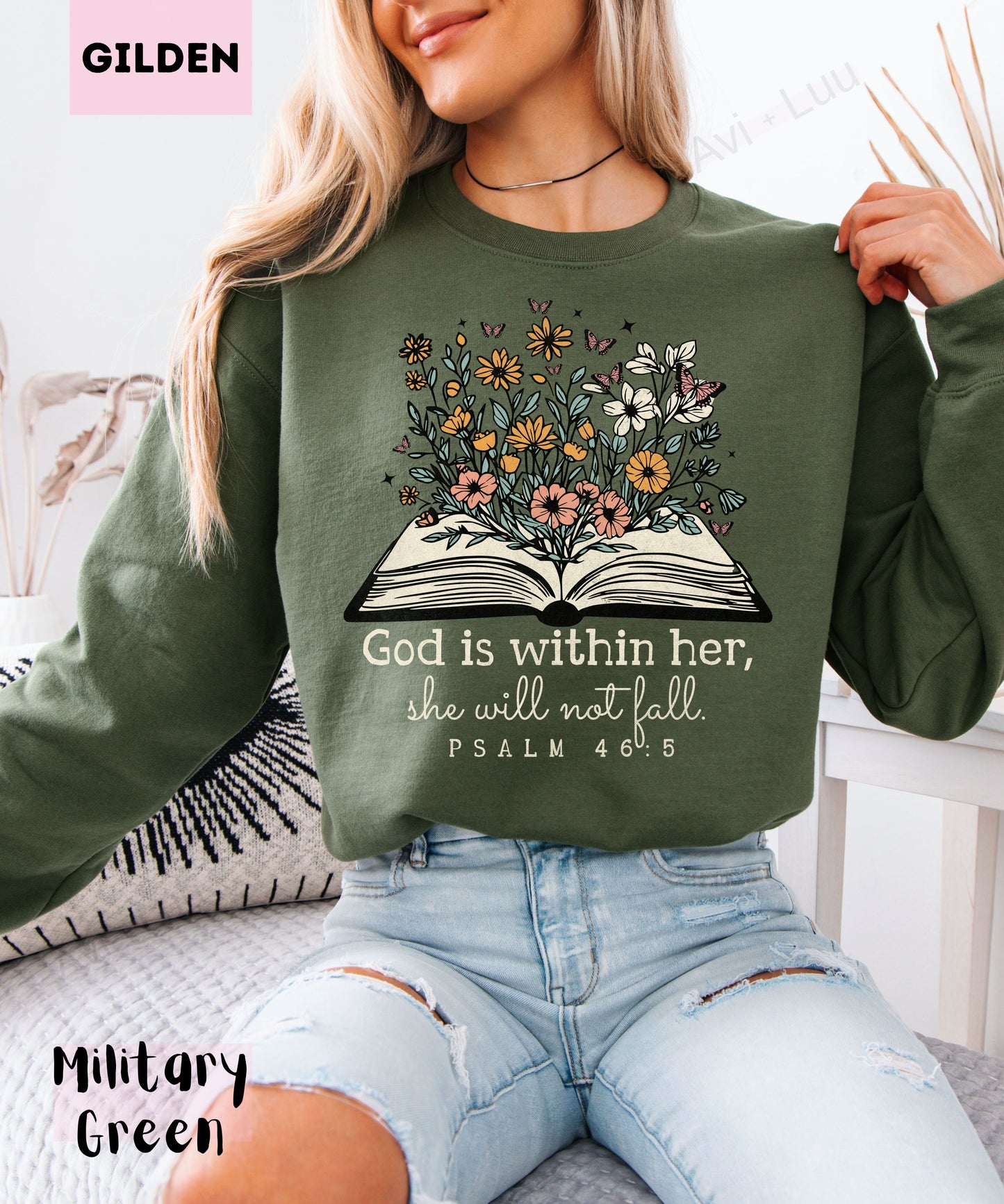 God Is Within Her | Gilden Unisex Sweatshirt