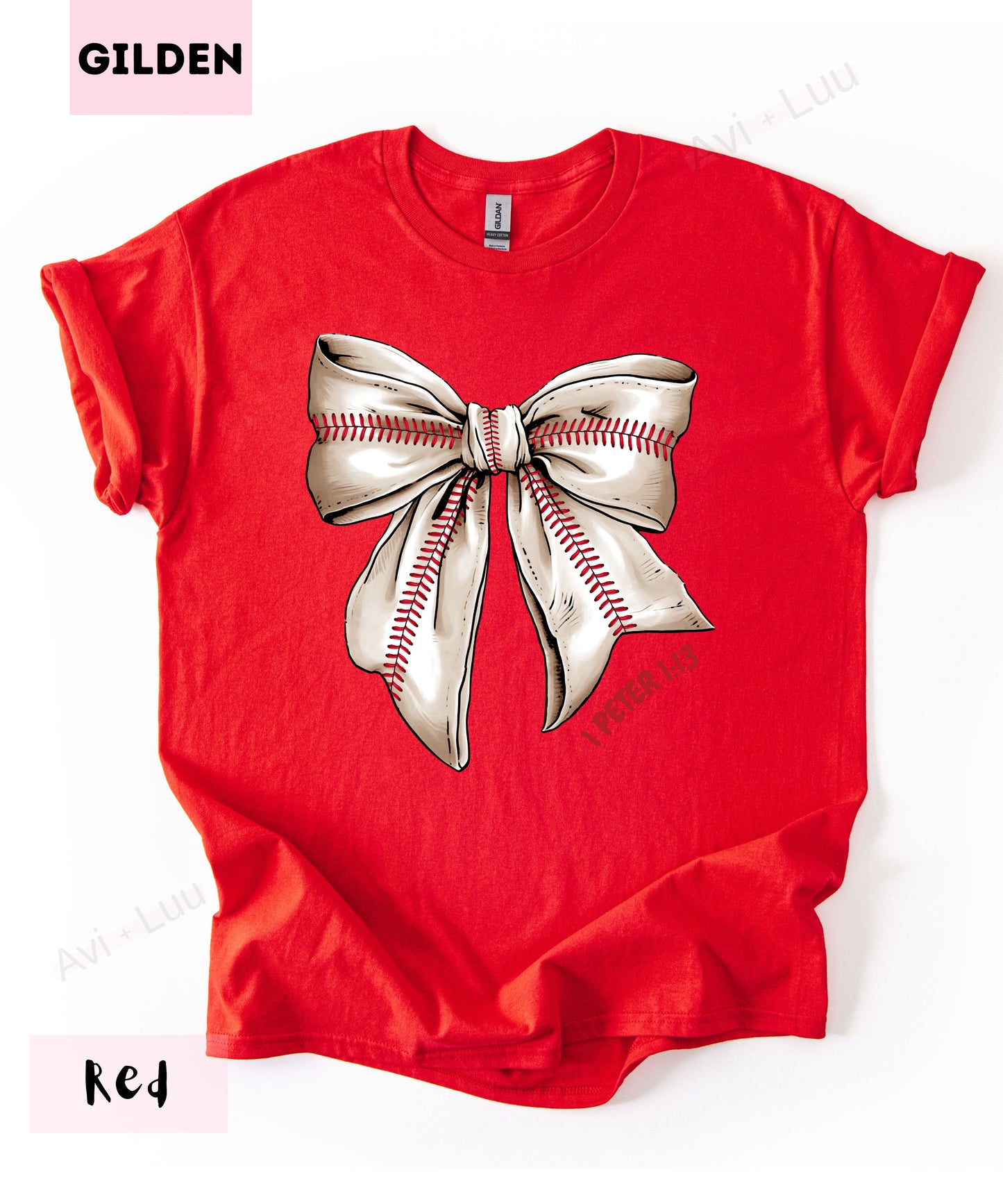 Baseball Bow | Gilden Unisex T-Shirt