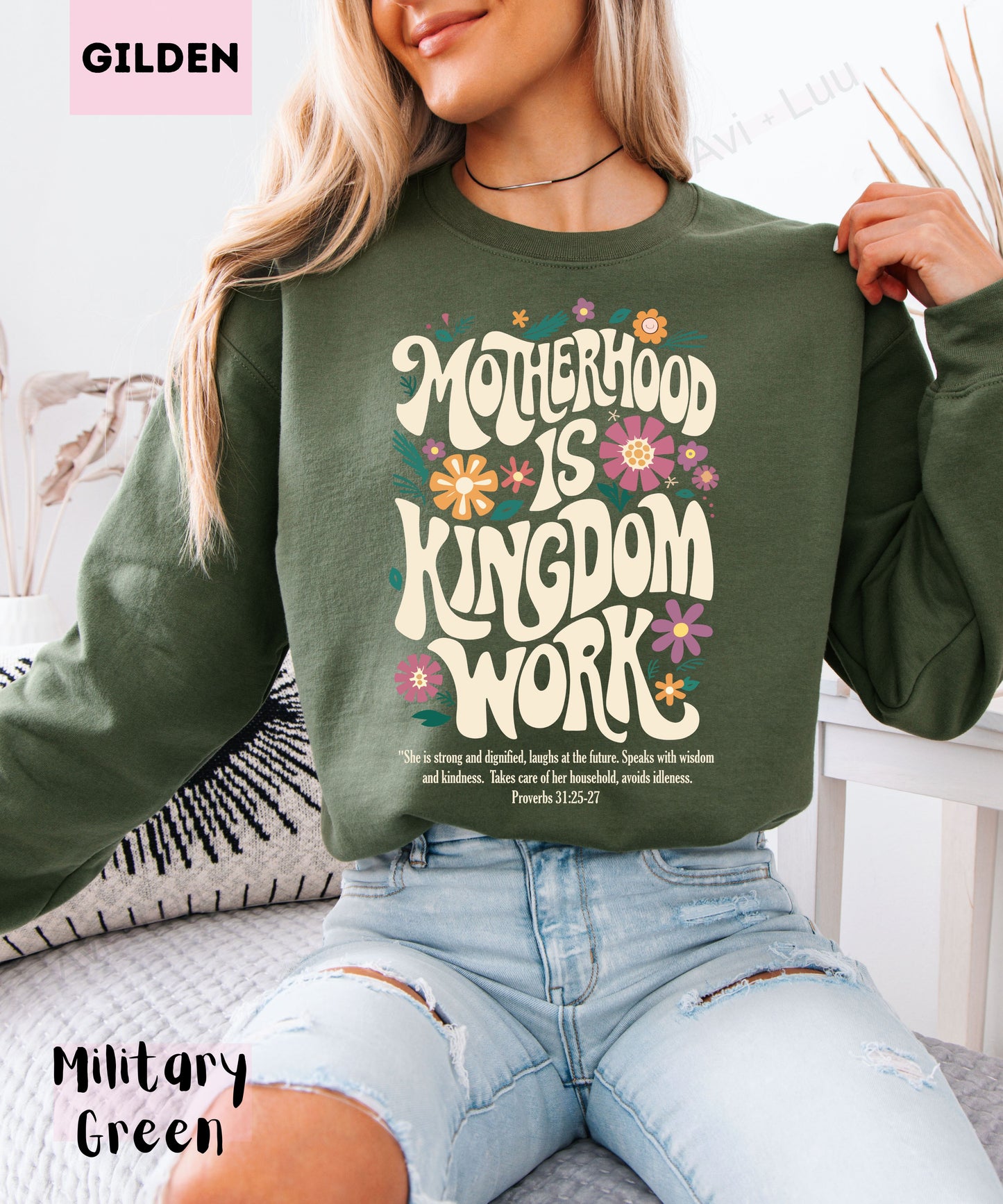 Motherhood Is Kingdom Work | Gilden Unisex Sweatshirt