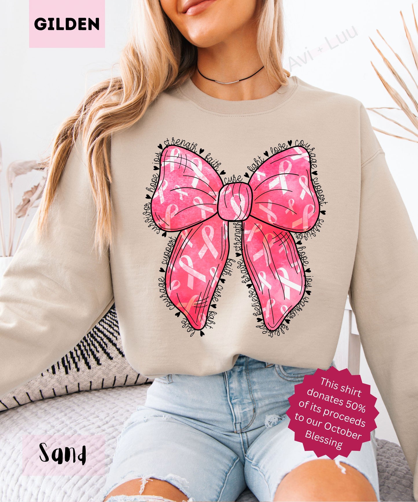 Pink Bow | Gilden Unisex Sweatshirt