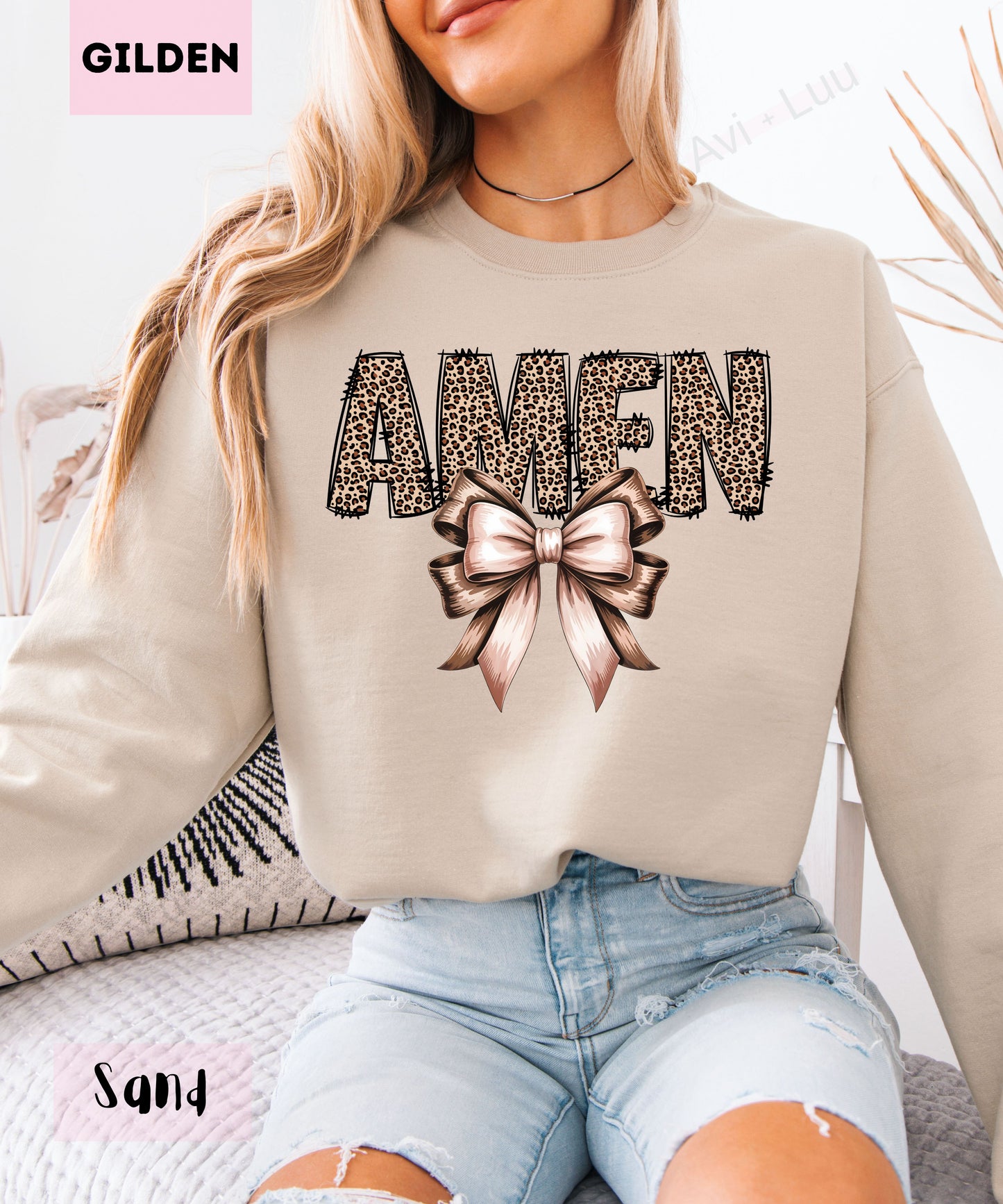 Cheetah Amen | Gilden Unisex Sweatshirt