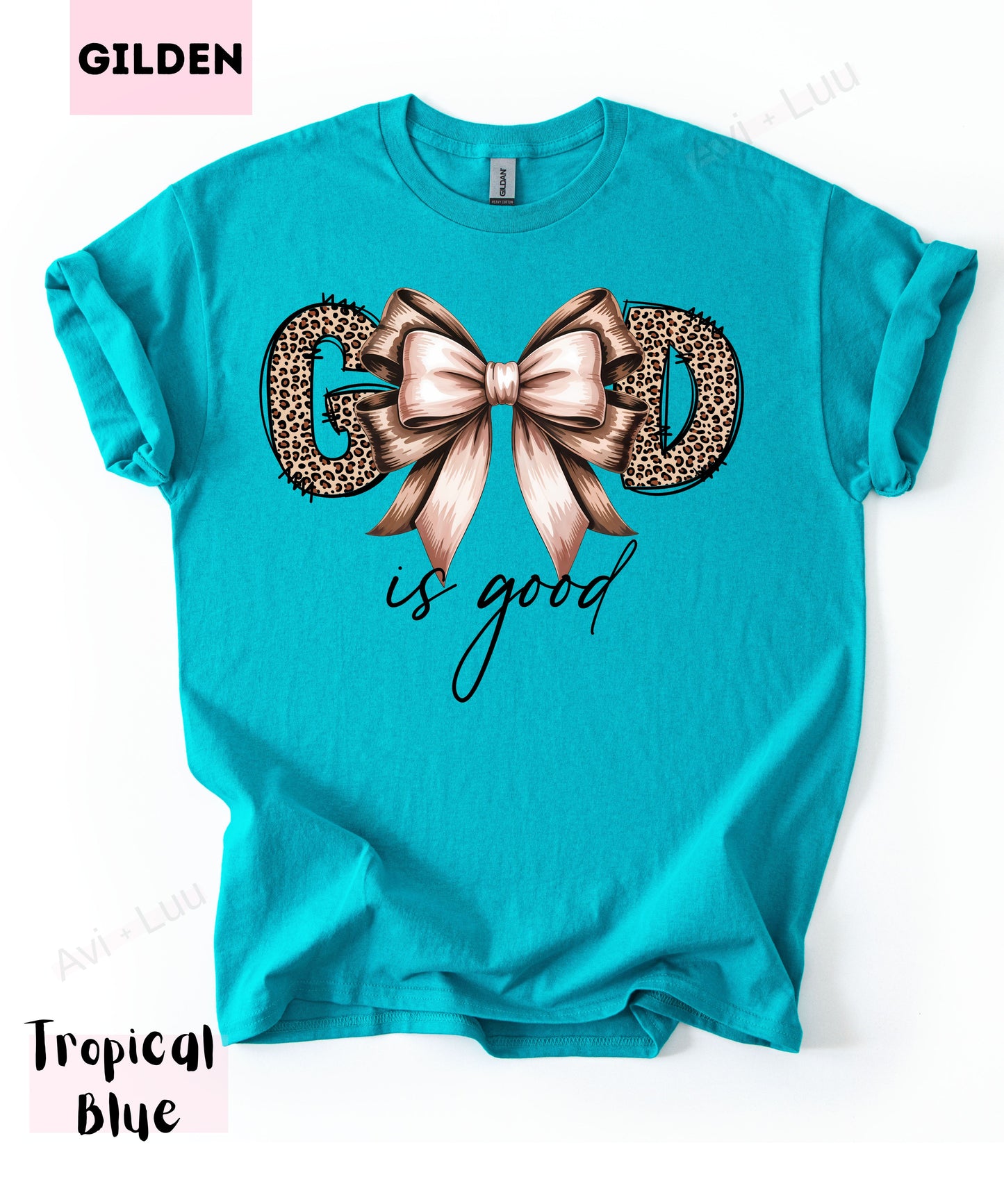 Cheetah God Is Good Bow | Gilden Unisex T-Shirt