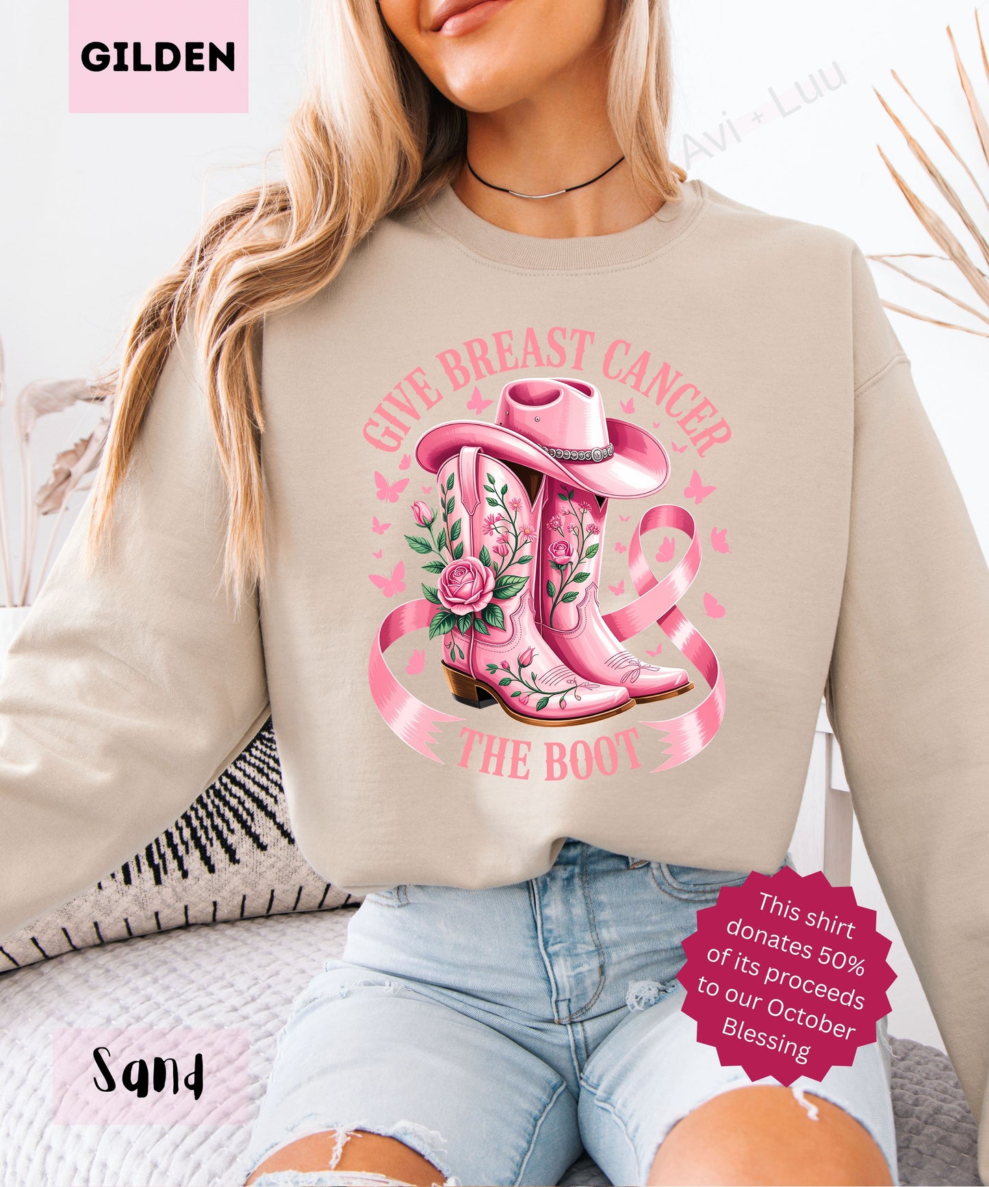 Pink Boot | Gilden Unisex Sweatshirt