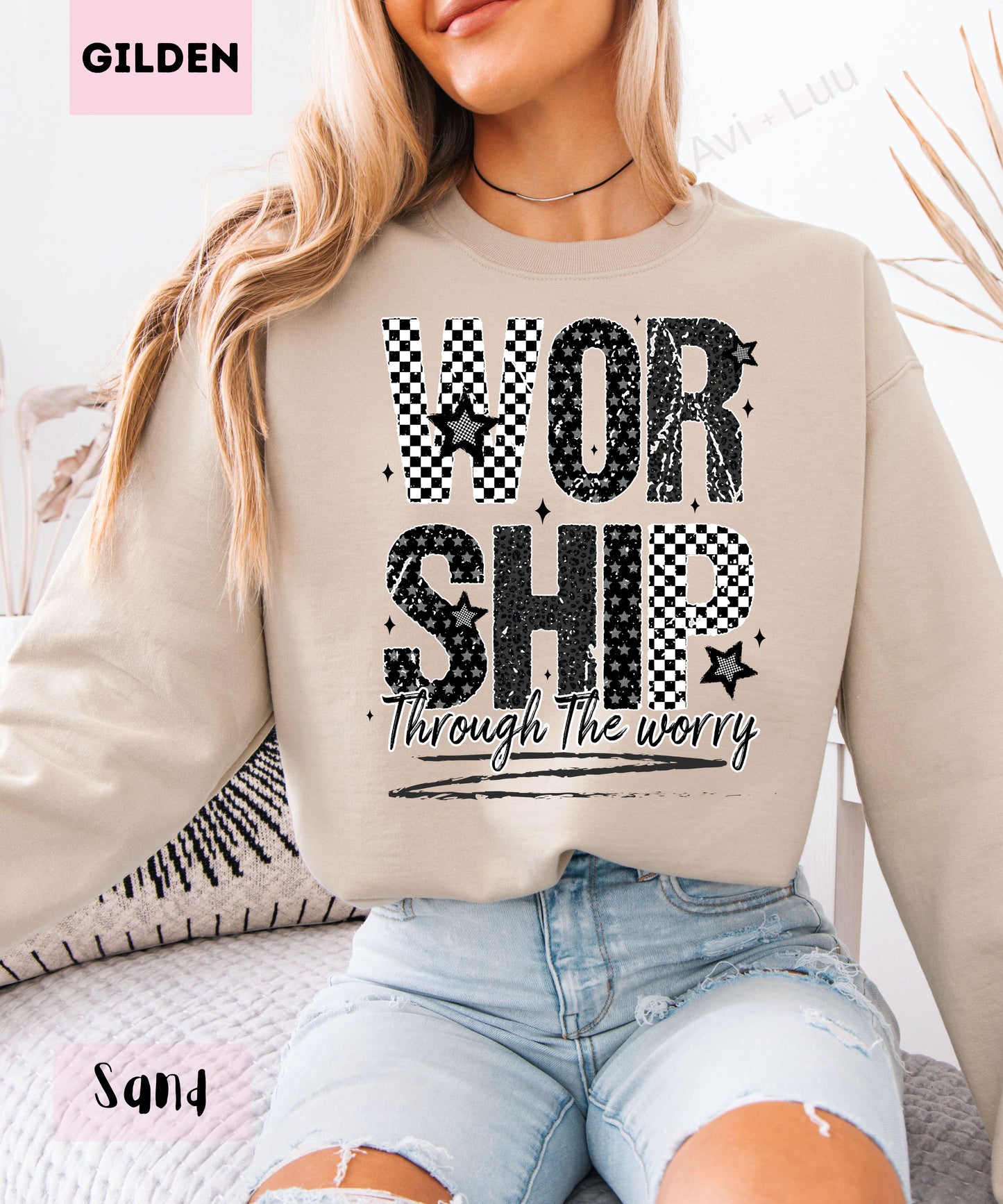 Worship Checkered | Gilden Unisex Sweatshirt
