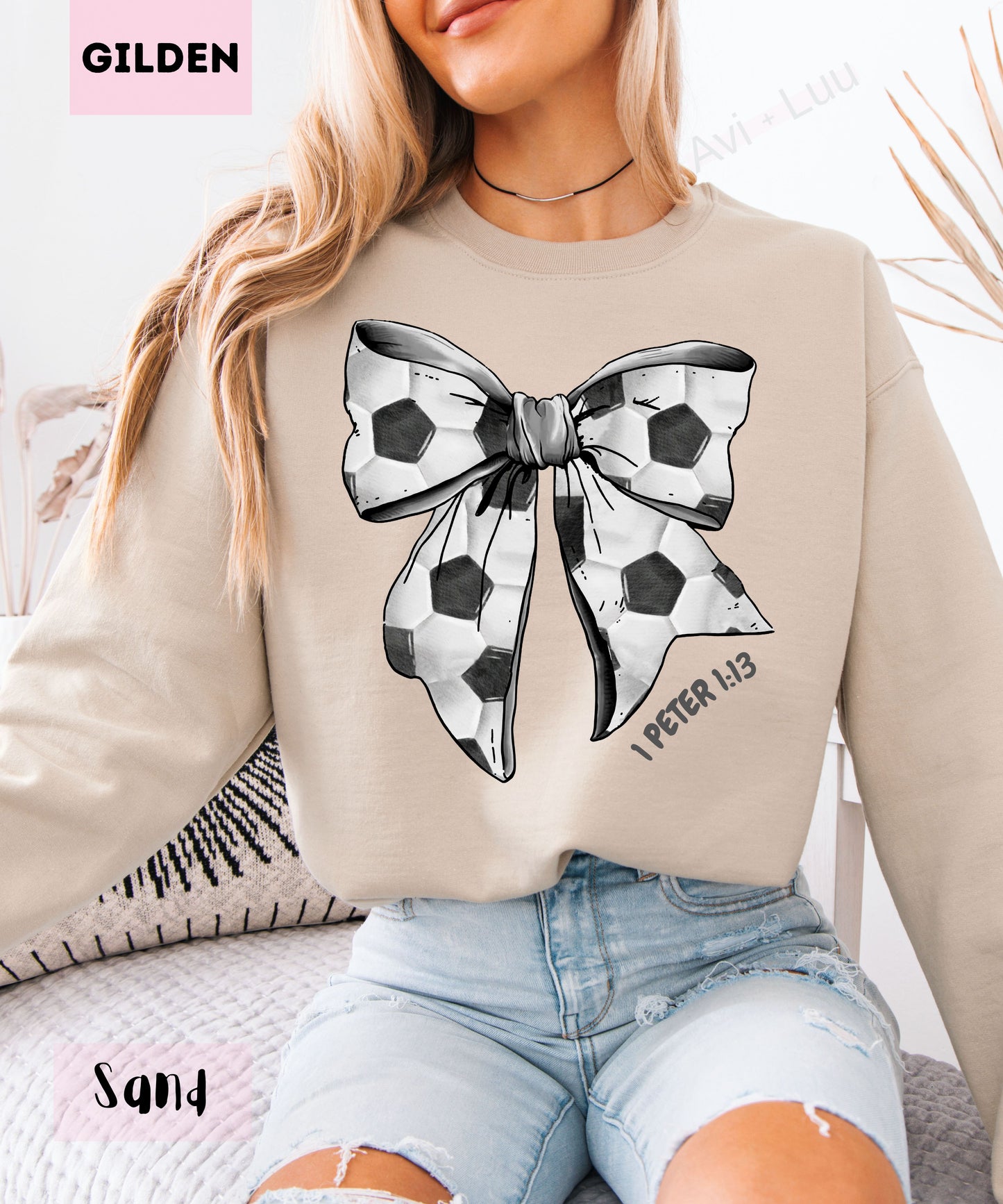 Soccer Bow | Gilden Unisex Sweatshirt