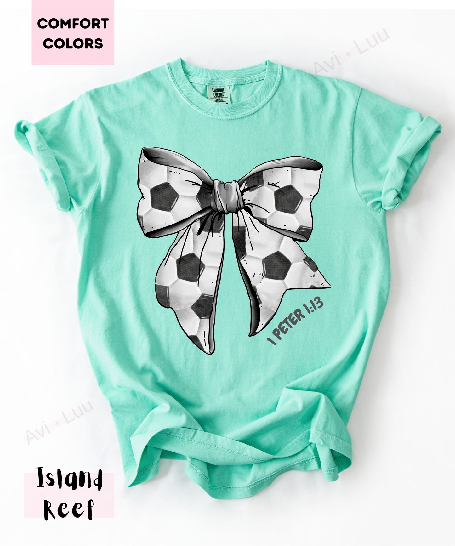 Soccer Bow | Comfort Colors Unisex T-Shirt