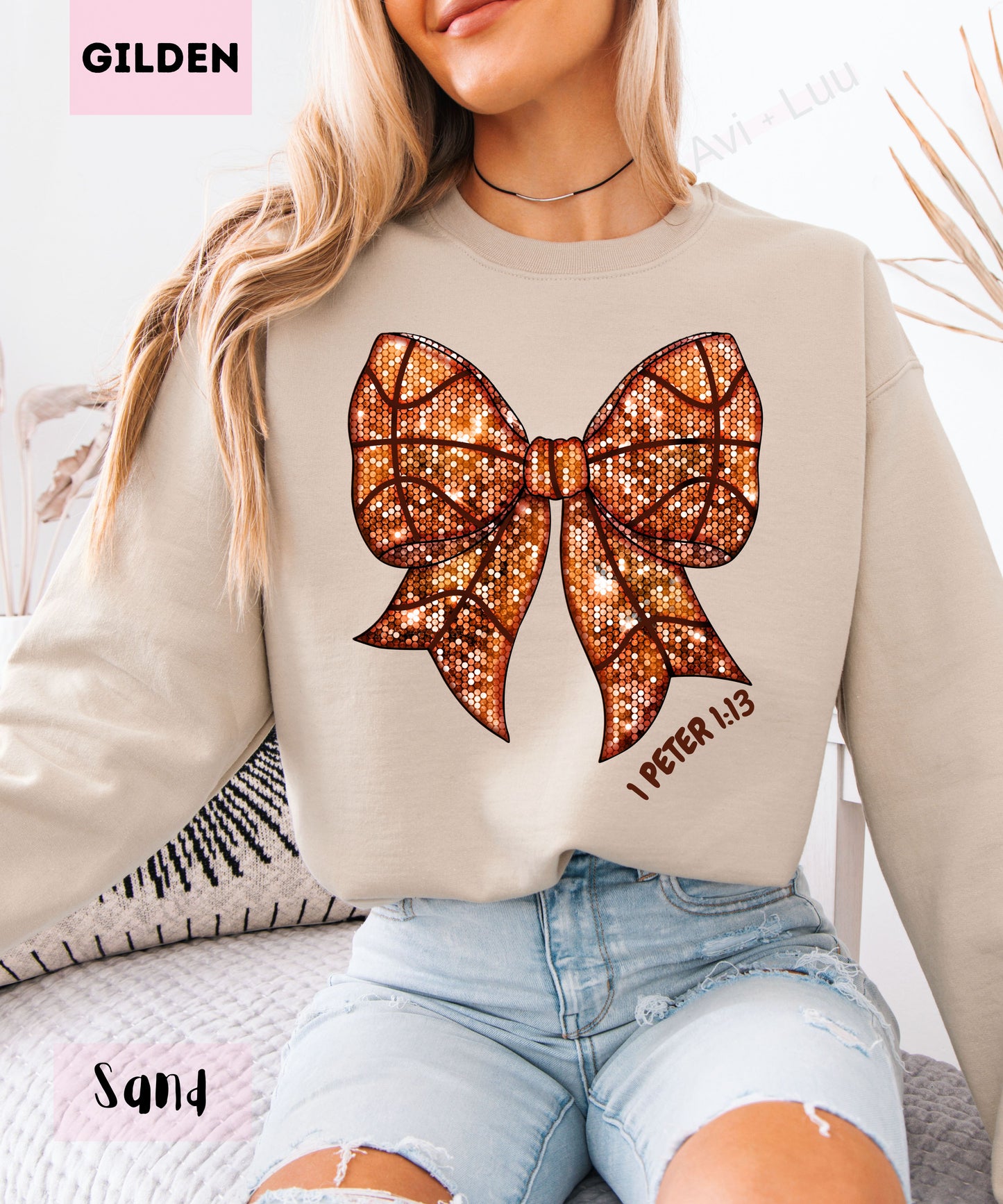 Basketball Bow | Gilden Unisex Sweatshirt