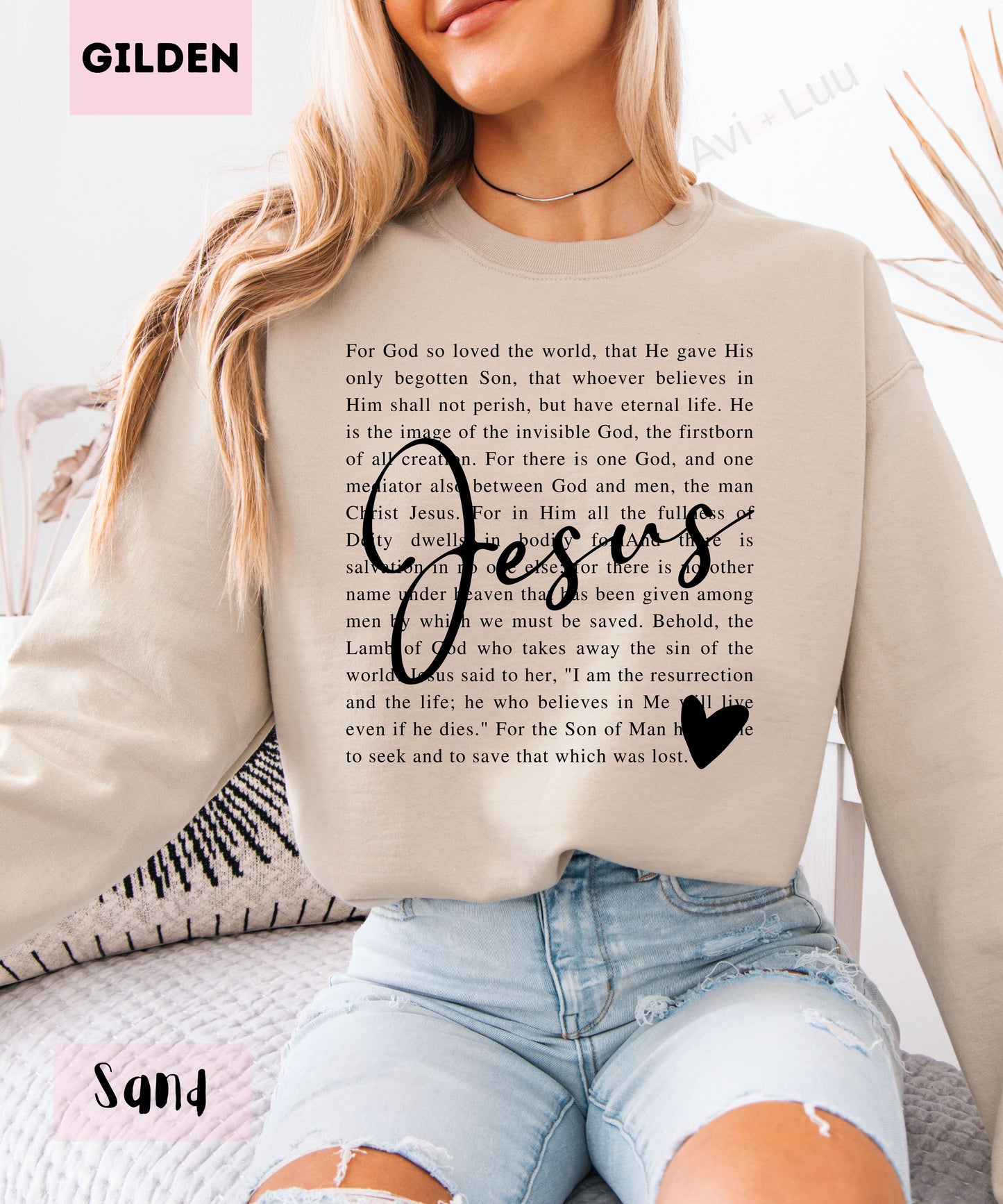 Jesus Scripture | Gilden Unisex Sweatshirt