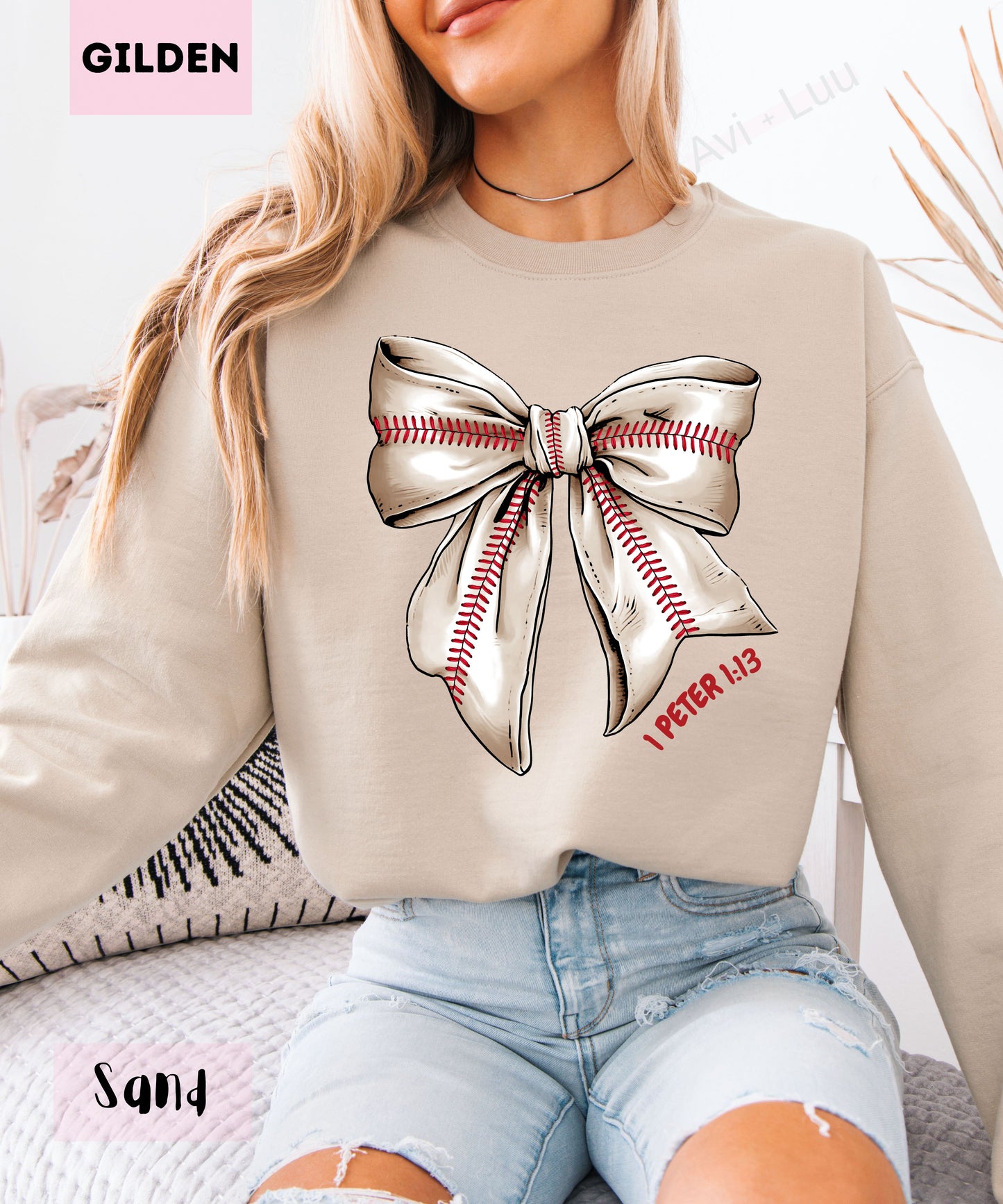 Baseball Bow | Gilden Unisex Sweatshirt