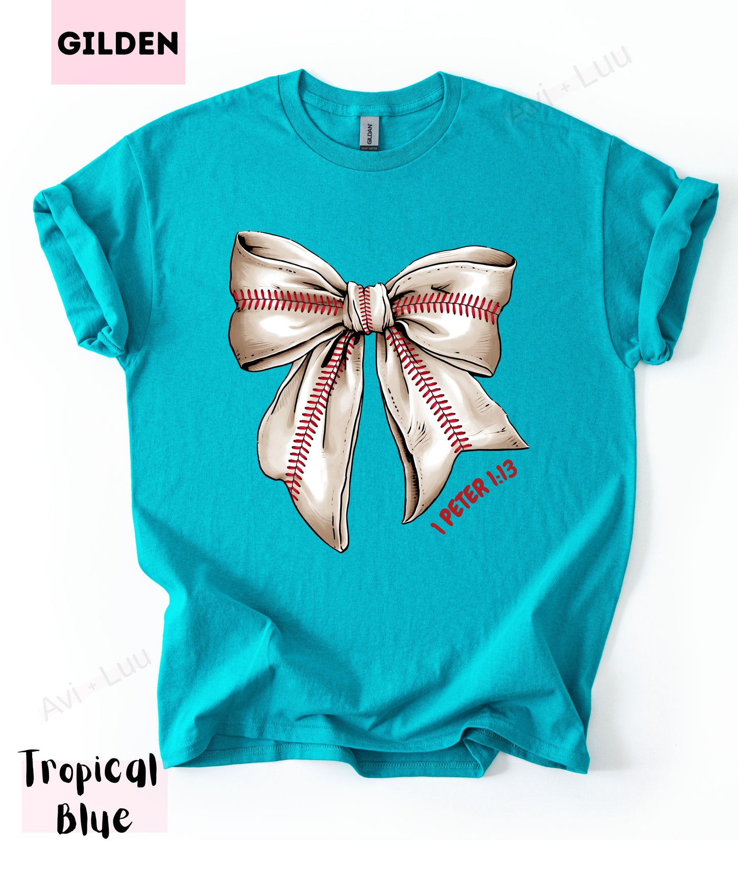 Baseball Bow | Gilden Unisex T-Shirt