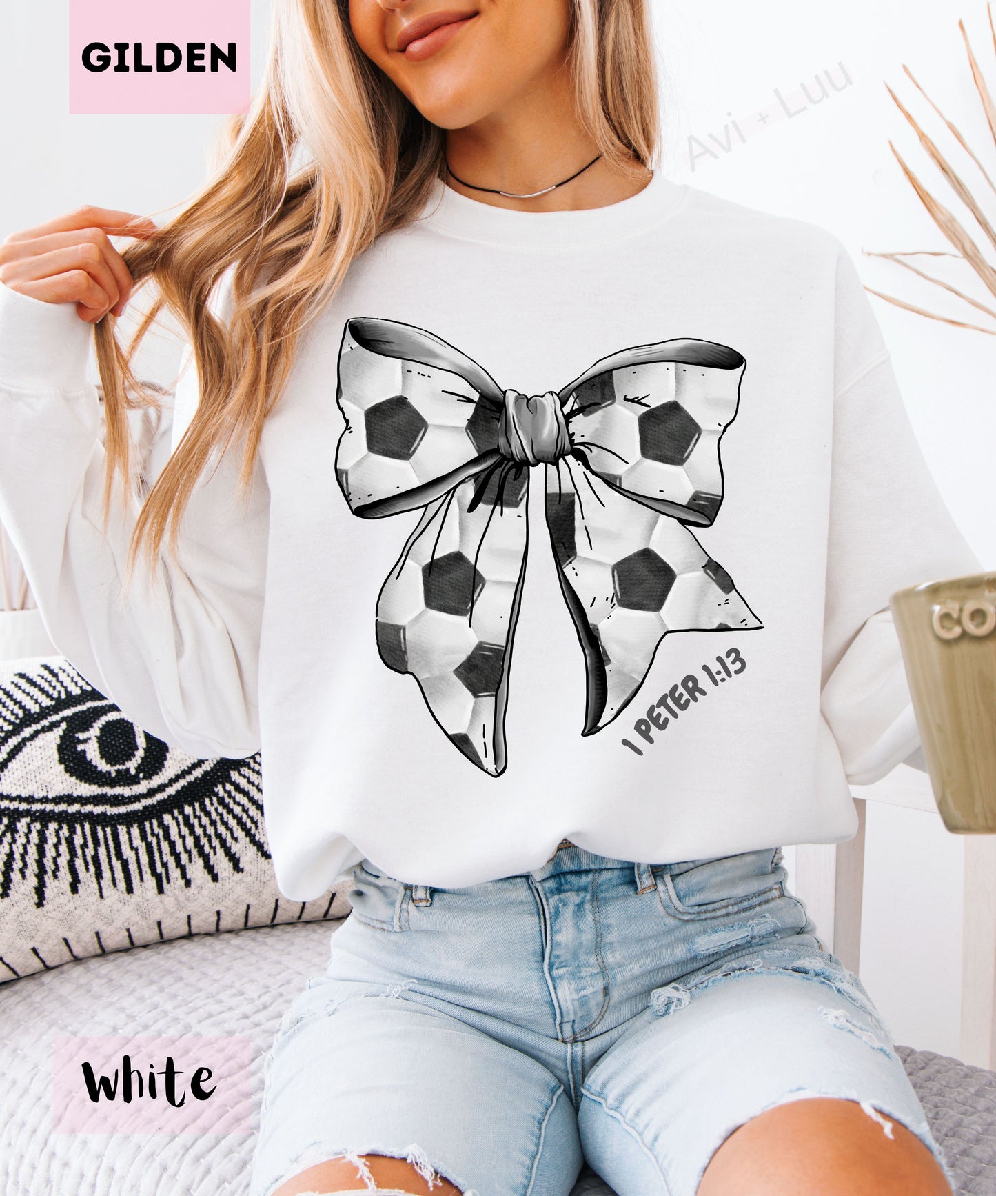Soccer Bow | Gilden Unisex Sweatshirt