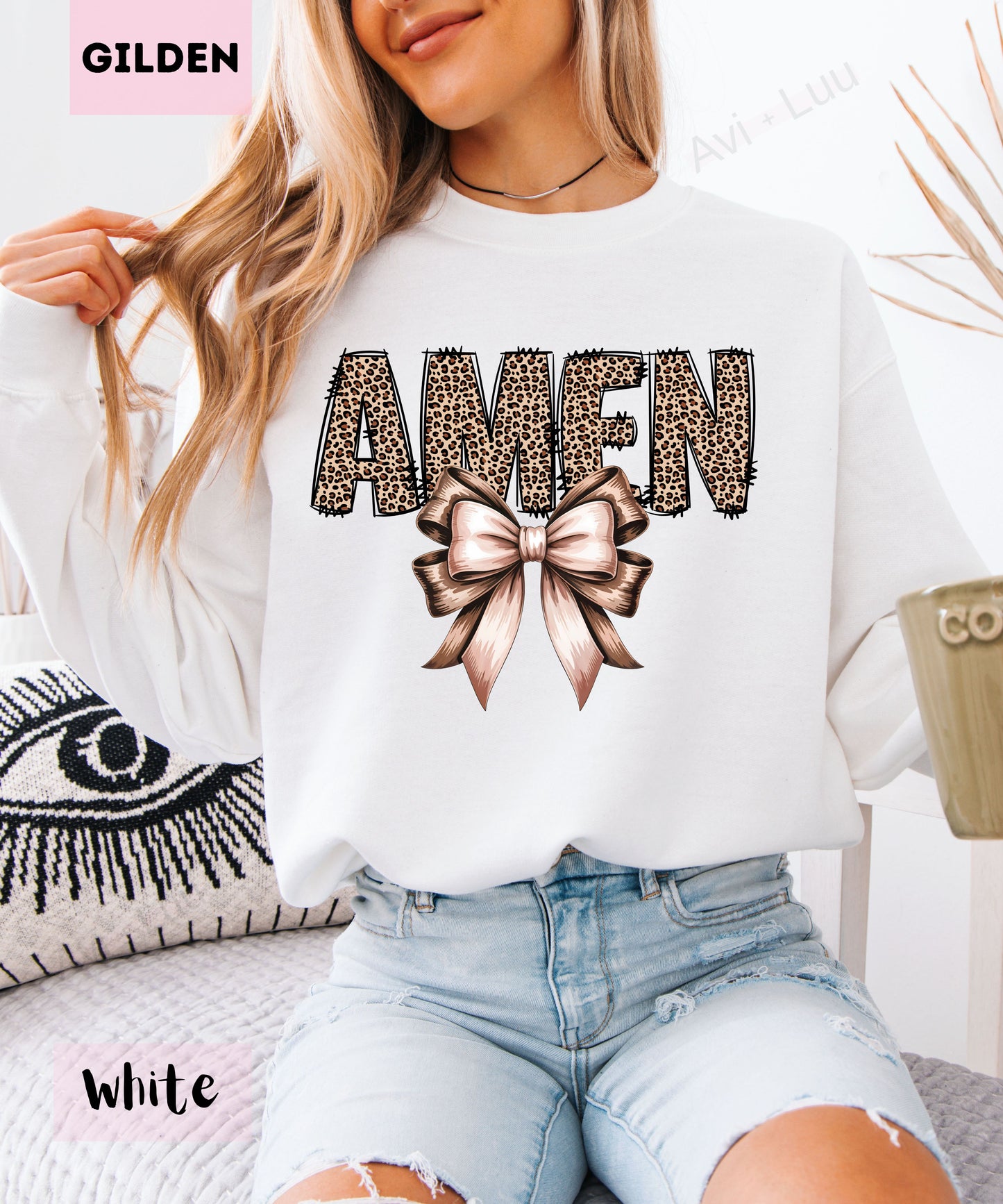 Cheetah Amen | Gilden Unisex Sweatshirt