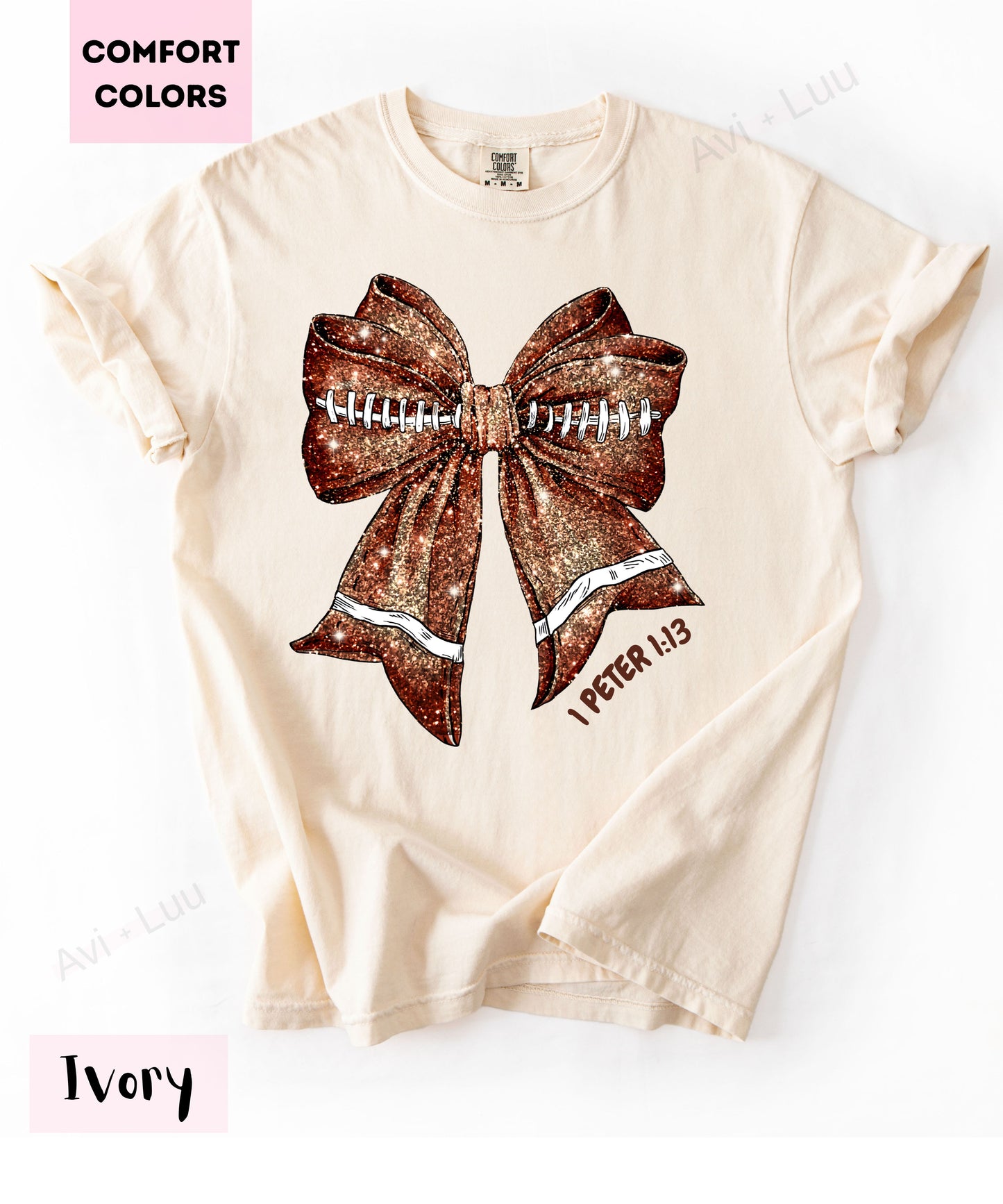 Football Bow | Comfort Colors Unisex T-Shirt