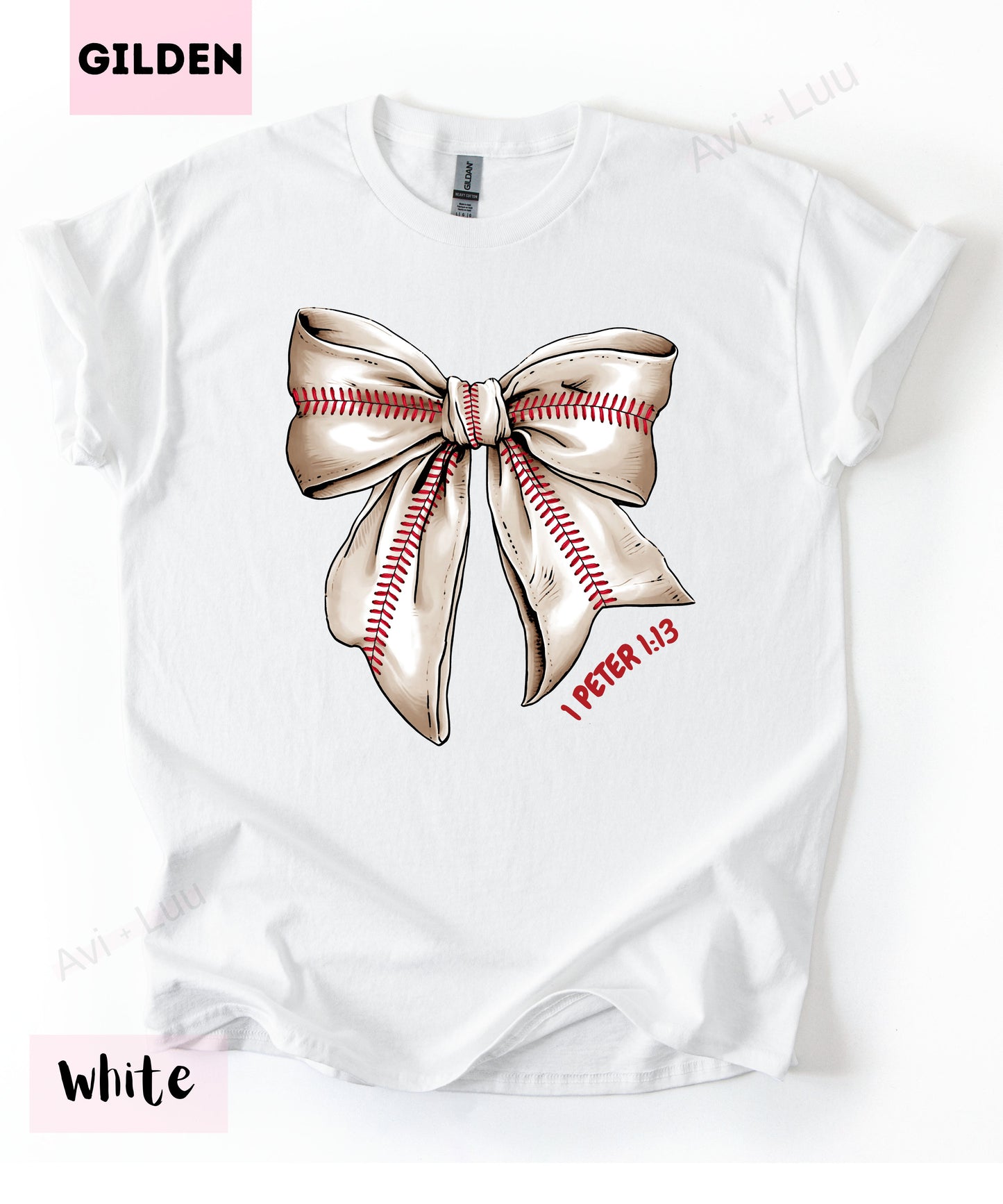 Baseball Bow | Gilden Unisex T-Shirt
