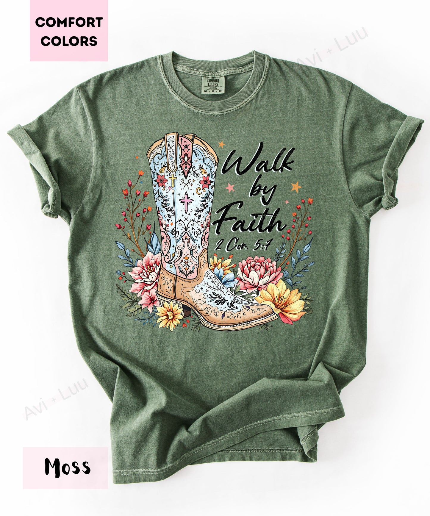 Walk By Faith Boot | Comfort Colors Unisex T-Shirt