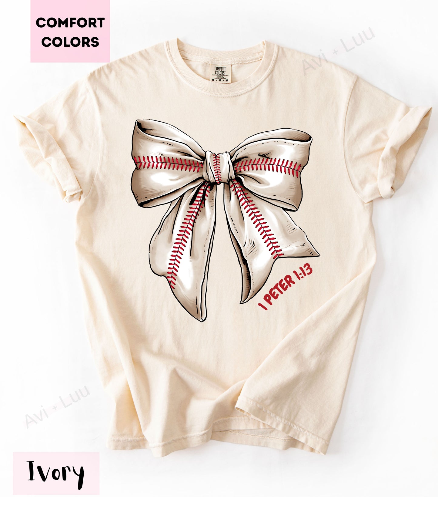 Baseball Bow | Comfort Colors Unisex T-Shirt
