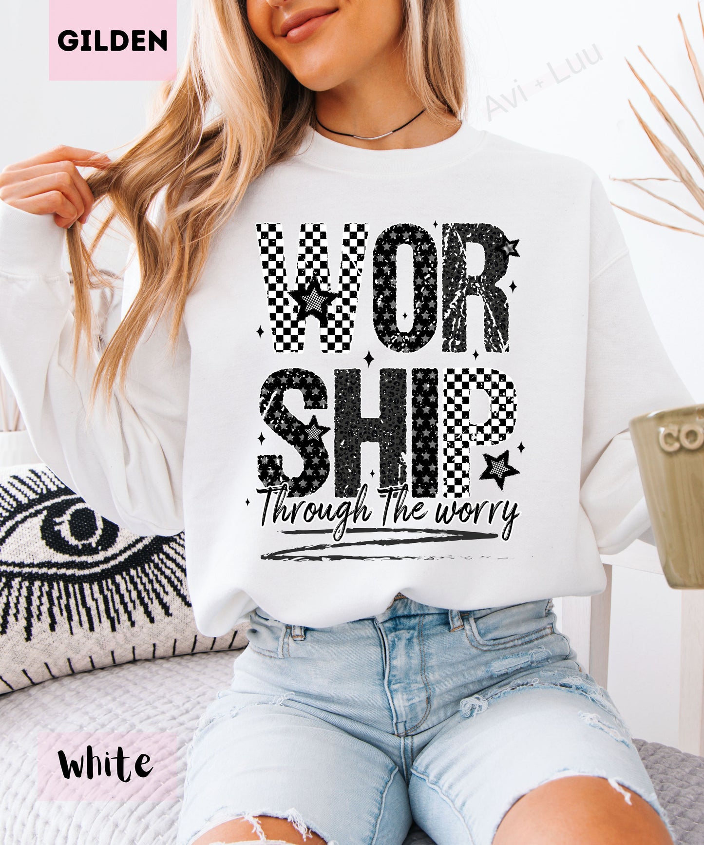 Worship Checkered | Gilden Unisex Sweatshirt