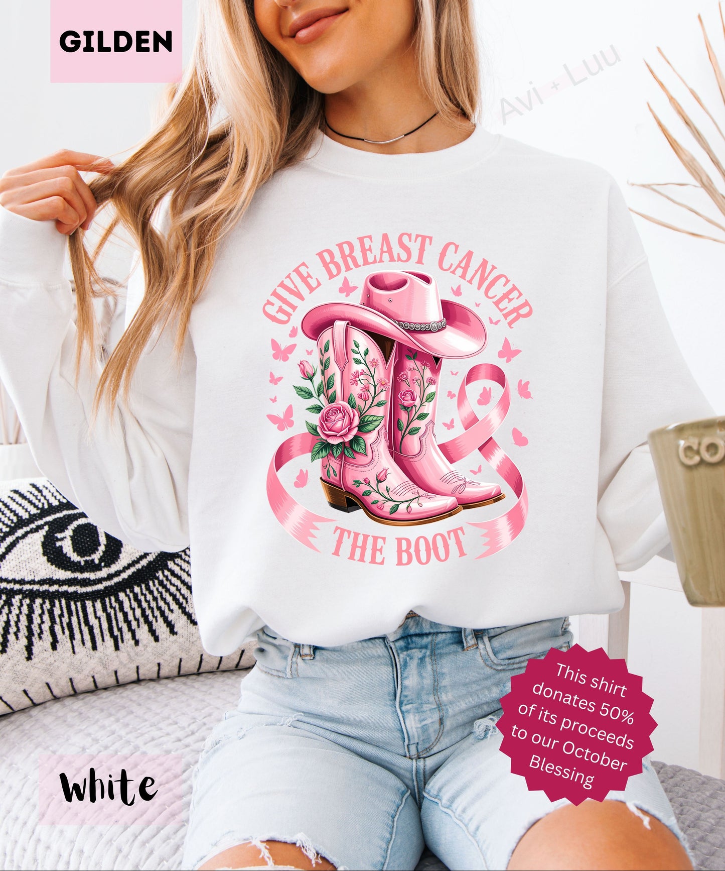 Pink Boot | Gilden Unisex Sweatshirt