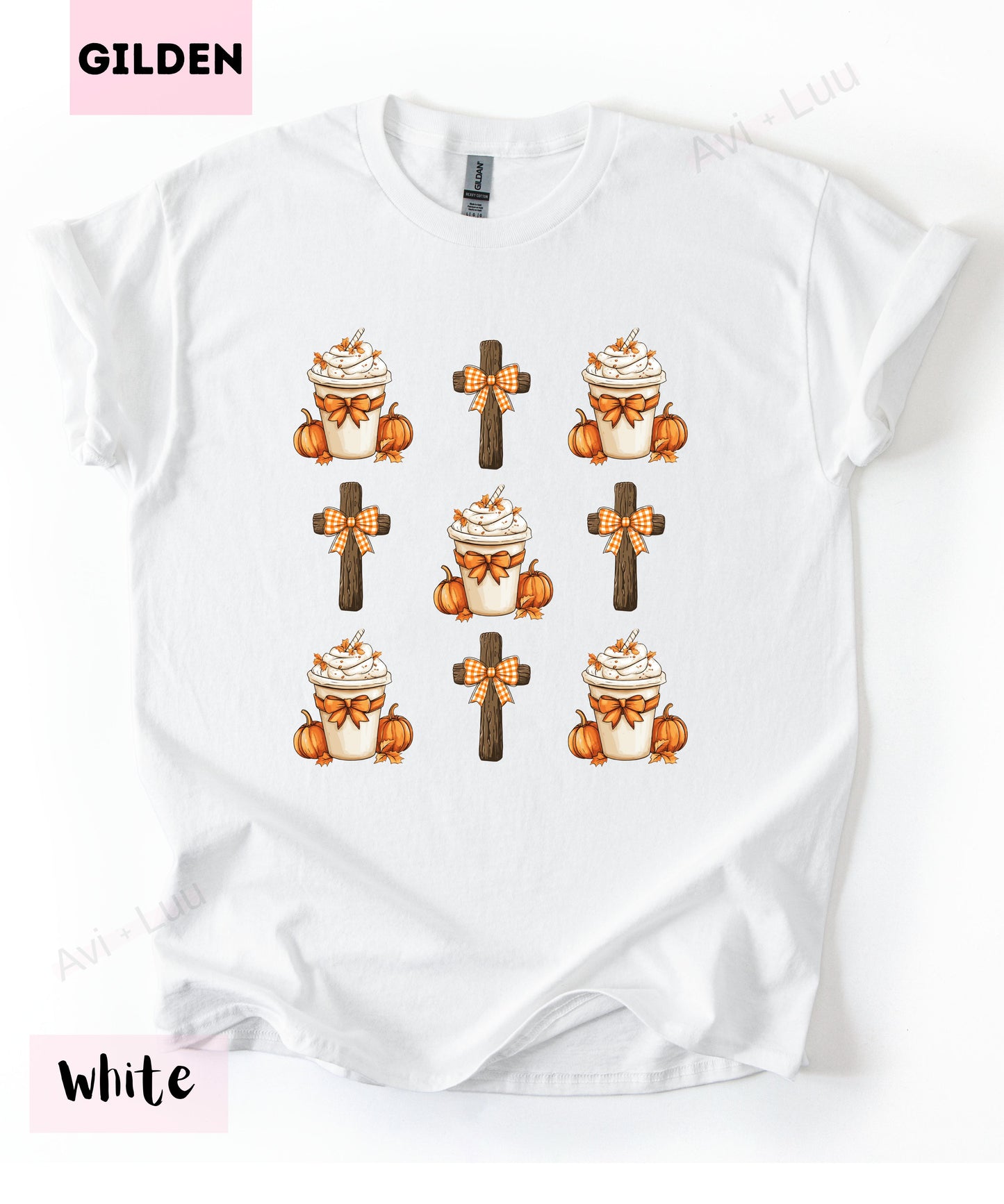 Cross and Pumpkin Spice | Gilden Unisex T-Shirt