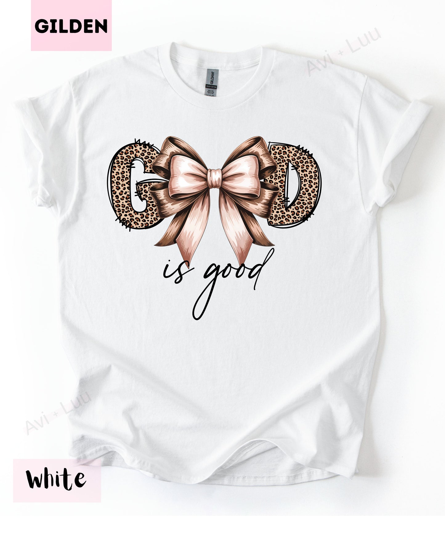 Cheetah God Is Good Bow | Gilden Unisex T-Shirt