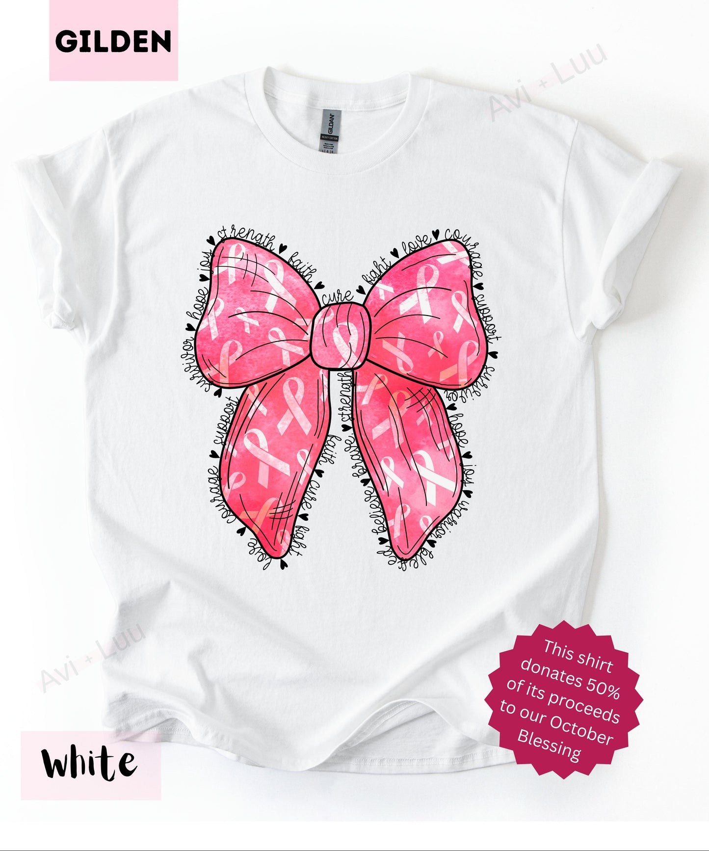 Pink Bow | Gilden Unisex T-Shirt